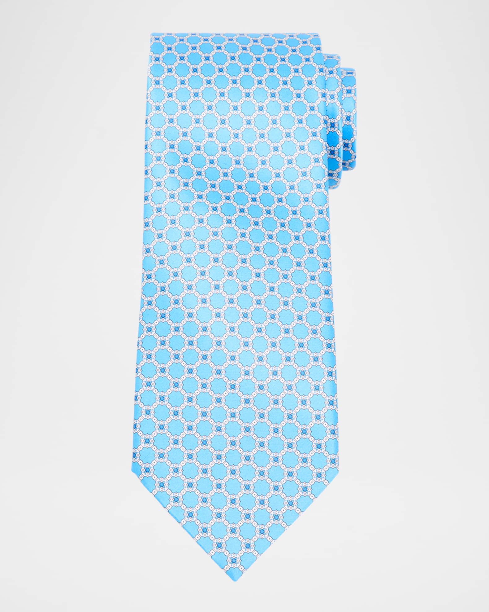 Men's Geometric Silk Tie 0