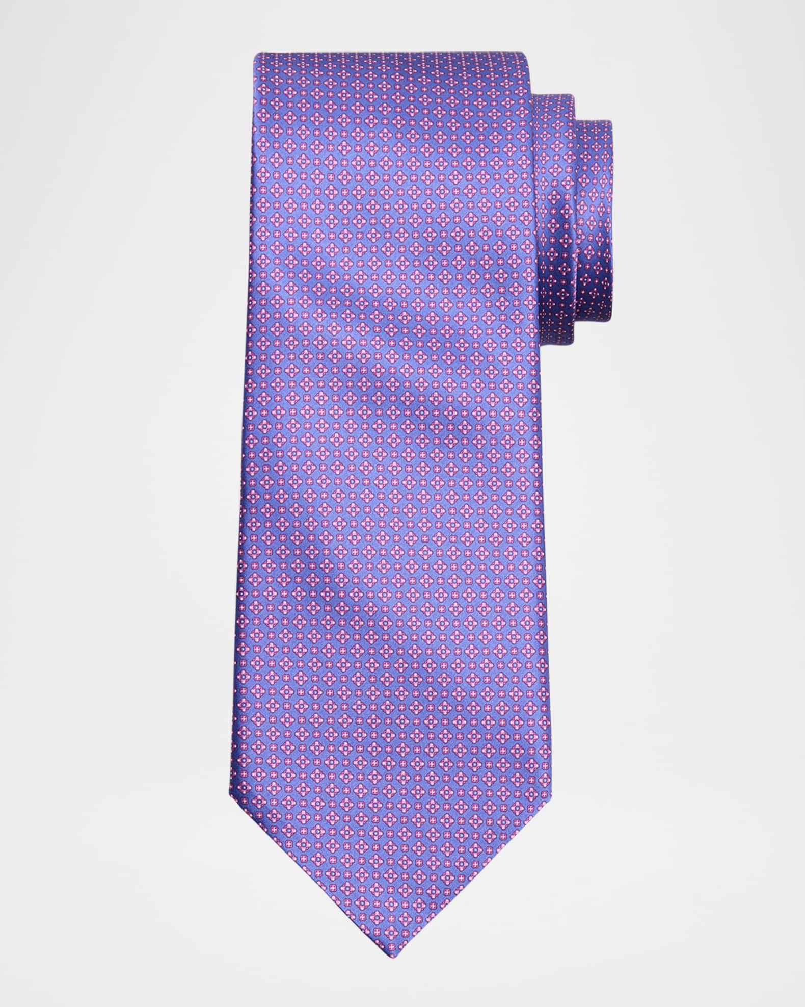 Men's Micro-Geometric Silk Tie 0