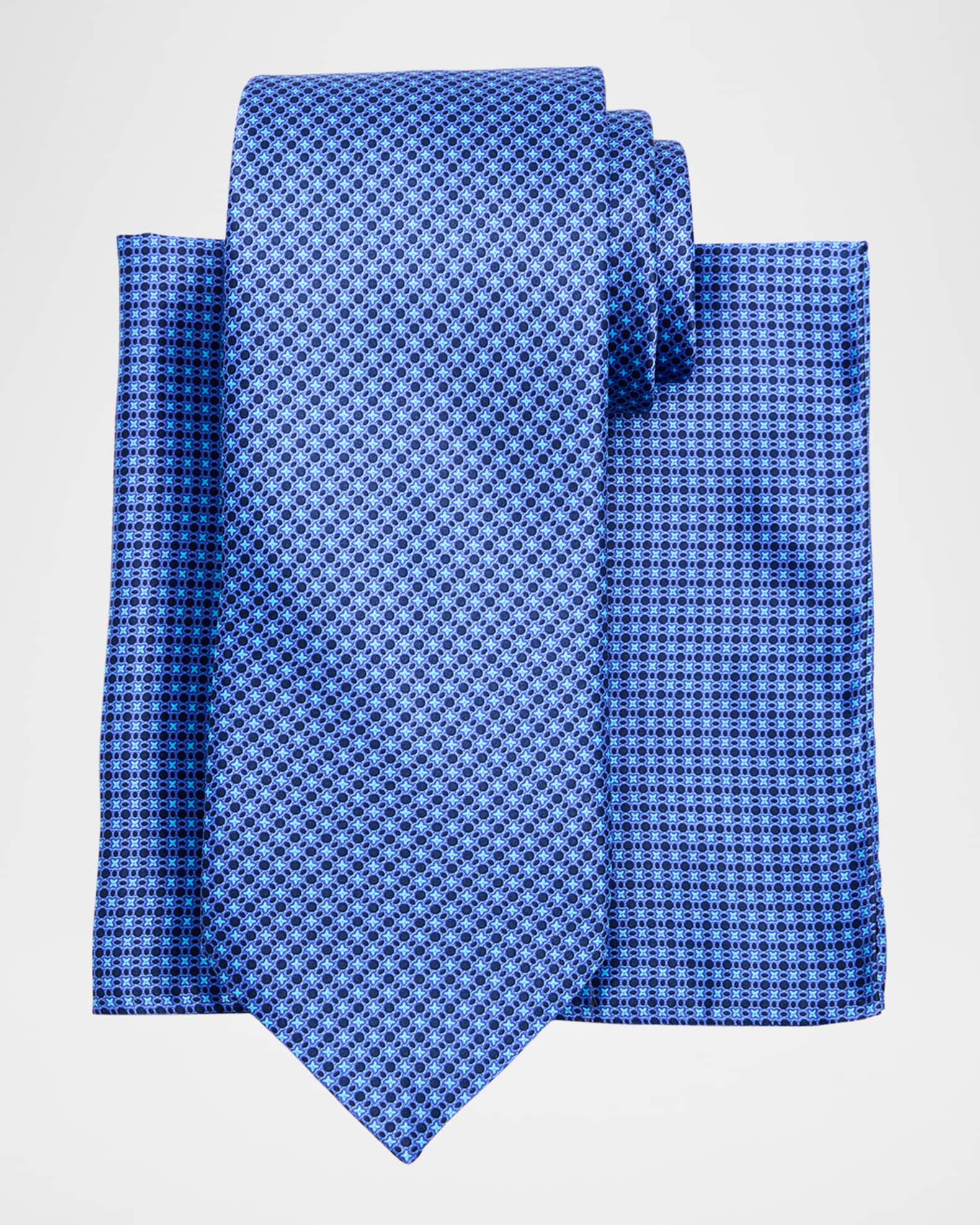 Men's Micro-Geometric Silk Tie 0