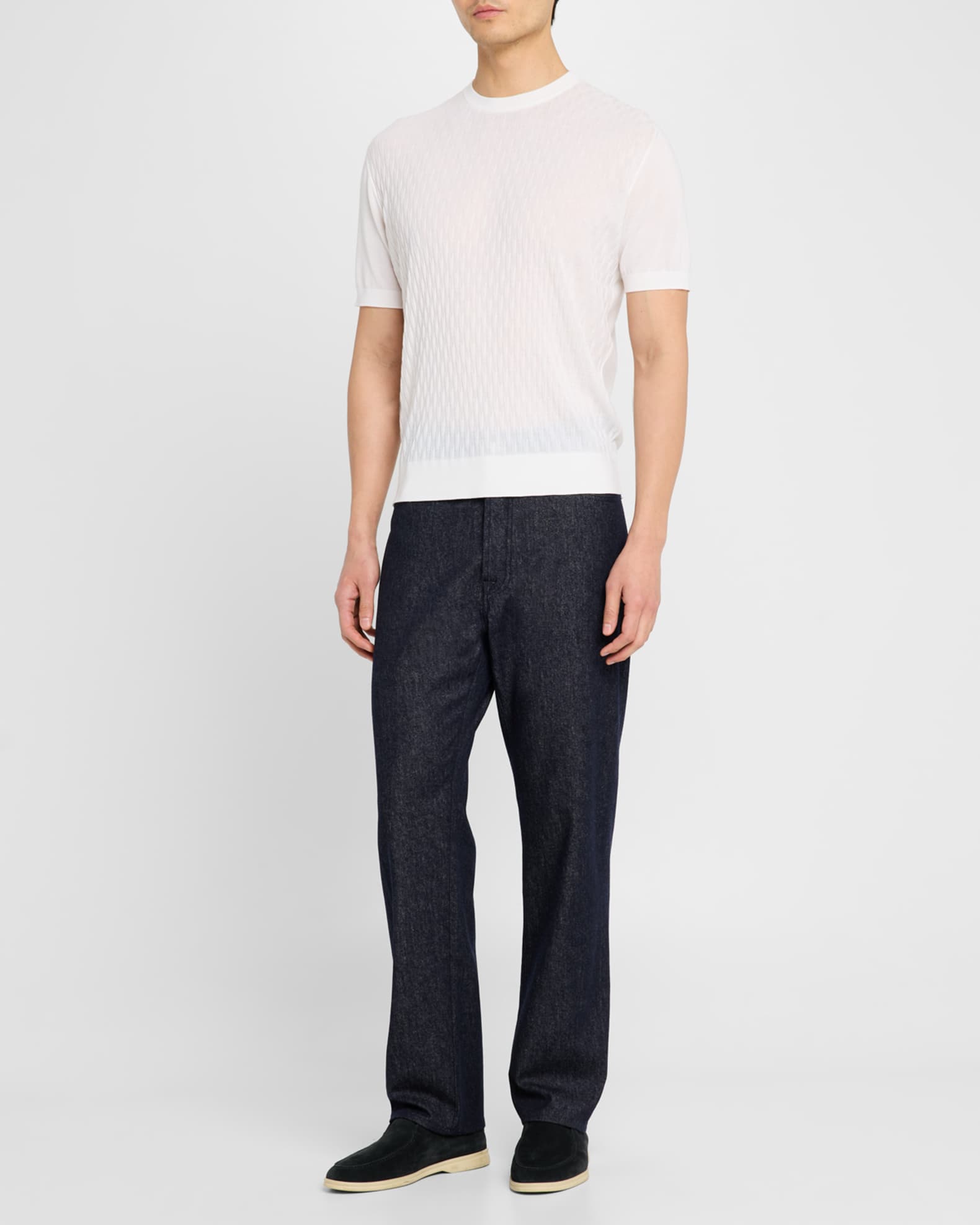 Men's Cashmere Short-Sleeve Crewneck Sweater 1