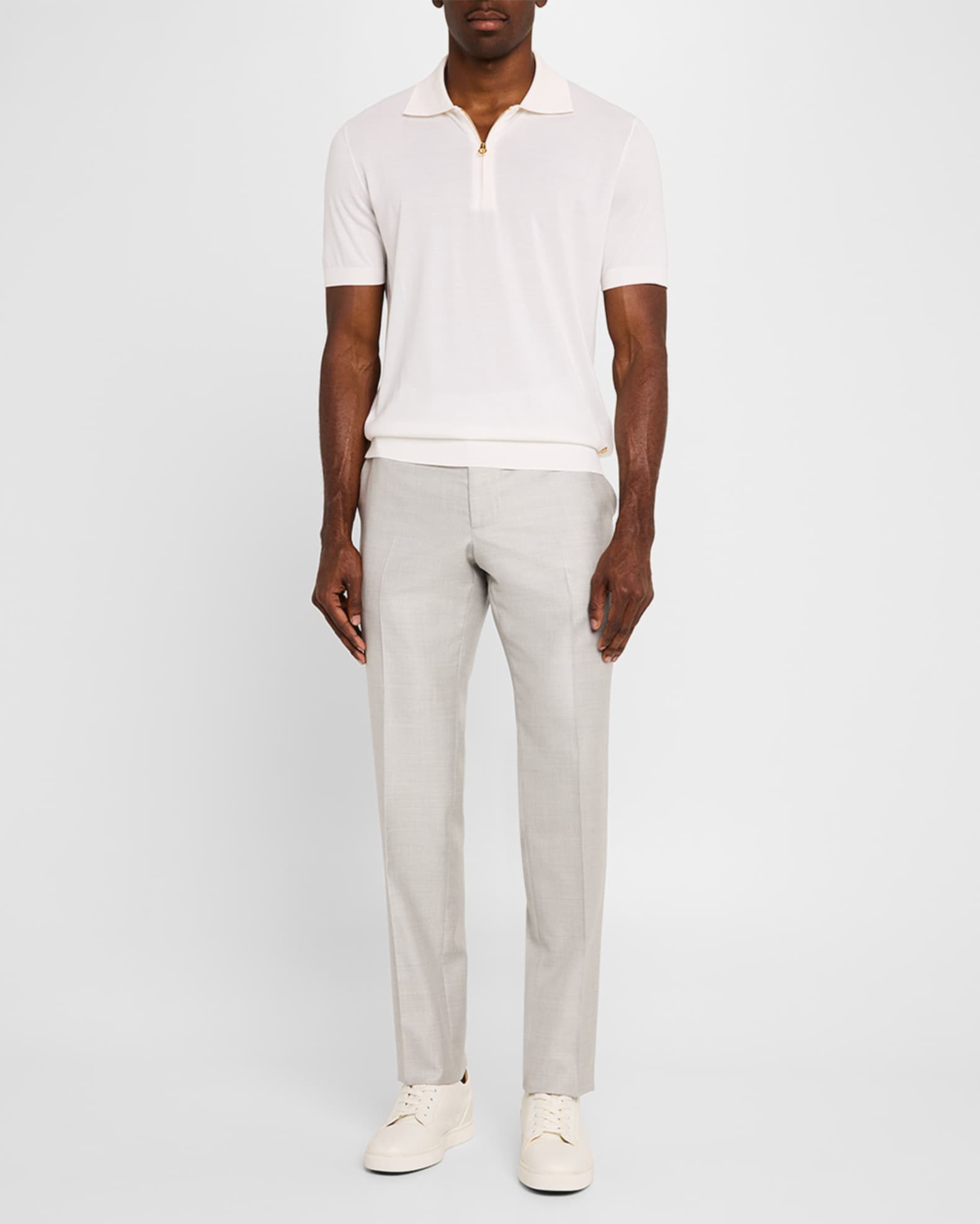 Men's Wool and Silk Five-Pocket Pants 1