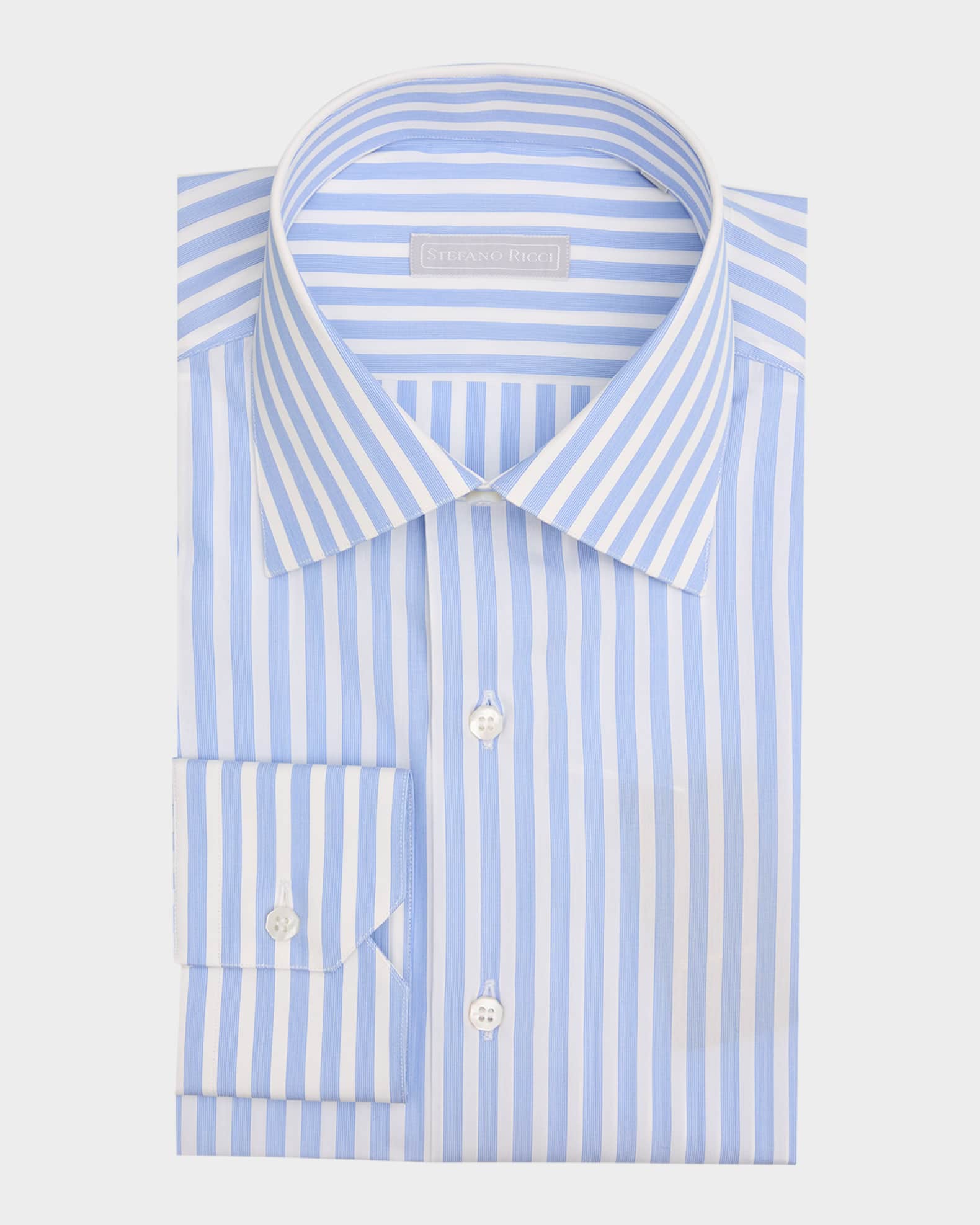 Men's Cotton Bengal Stripe Dress Shirt 0