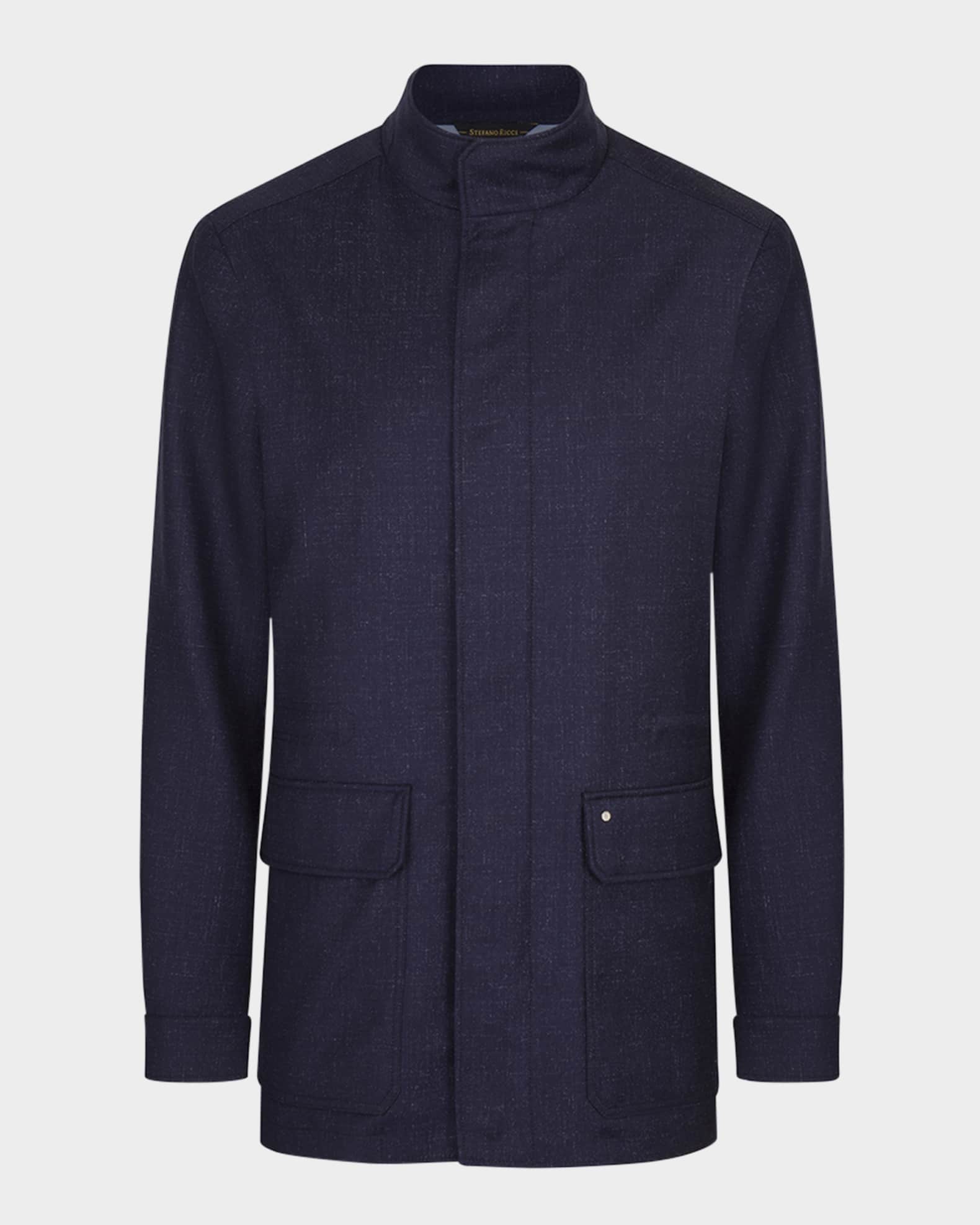 Men's Covered-Zip Pocket Car Coat 0