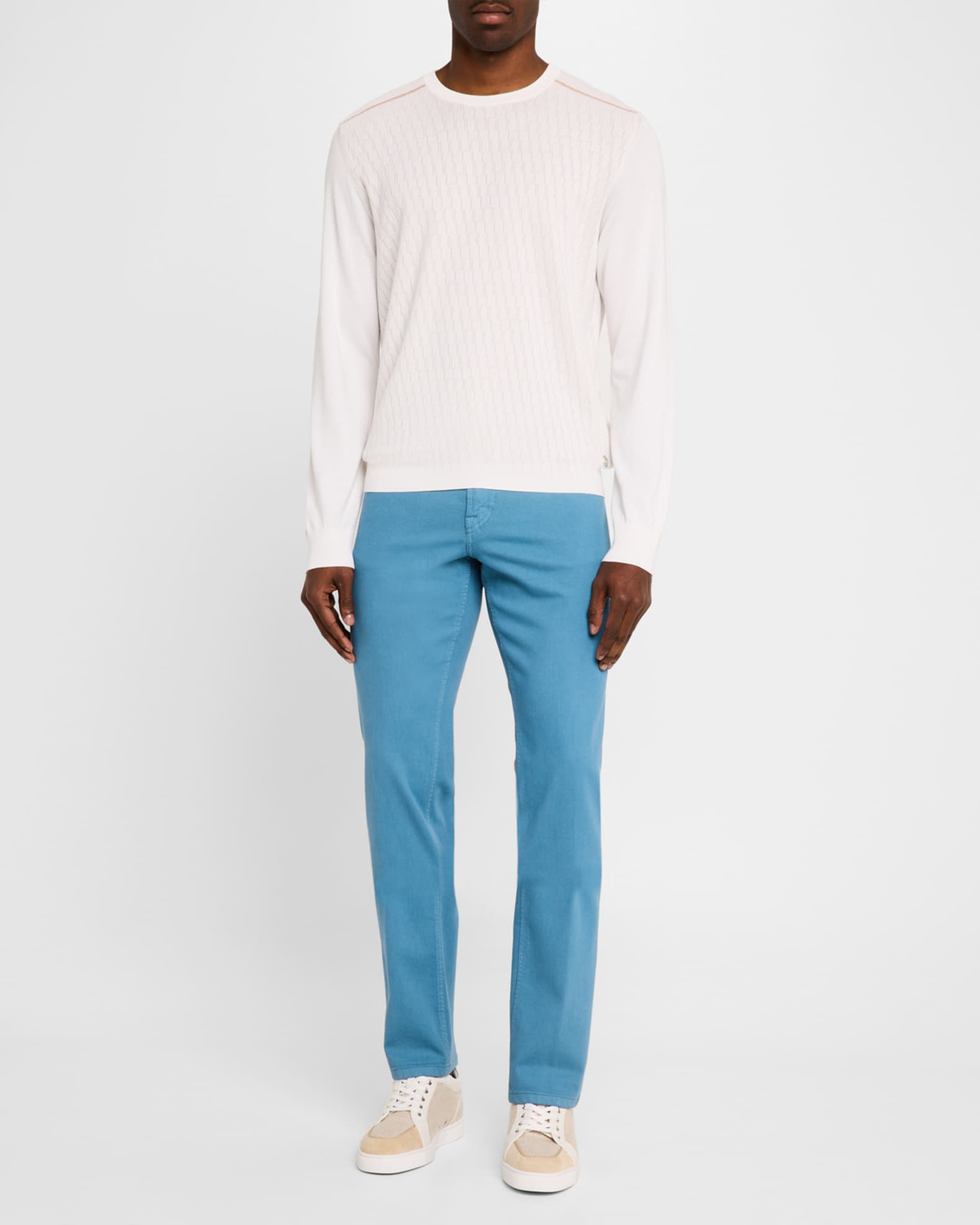 Men's Silk and Cotton Crewneck Sweater 1