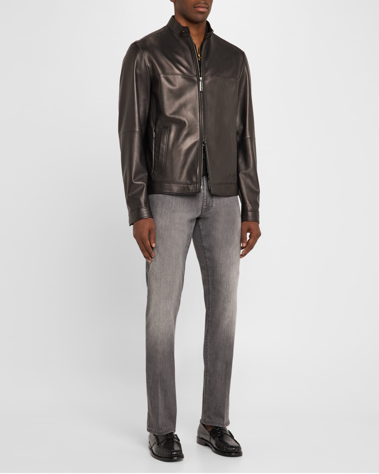 Men's Leather Moto Jacket 1