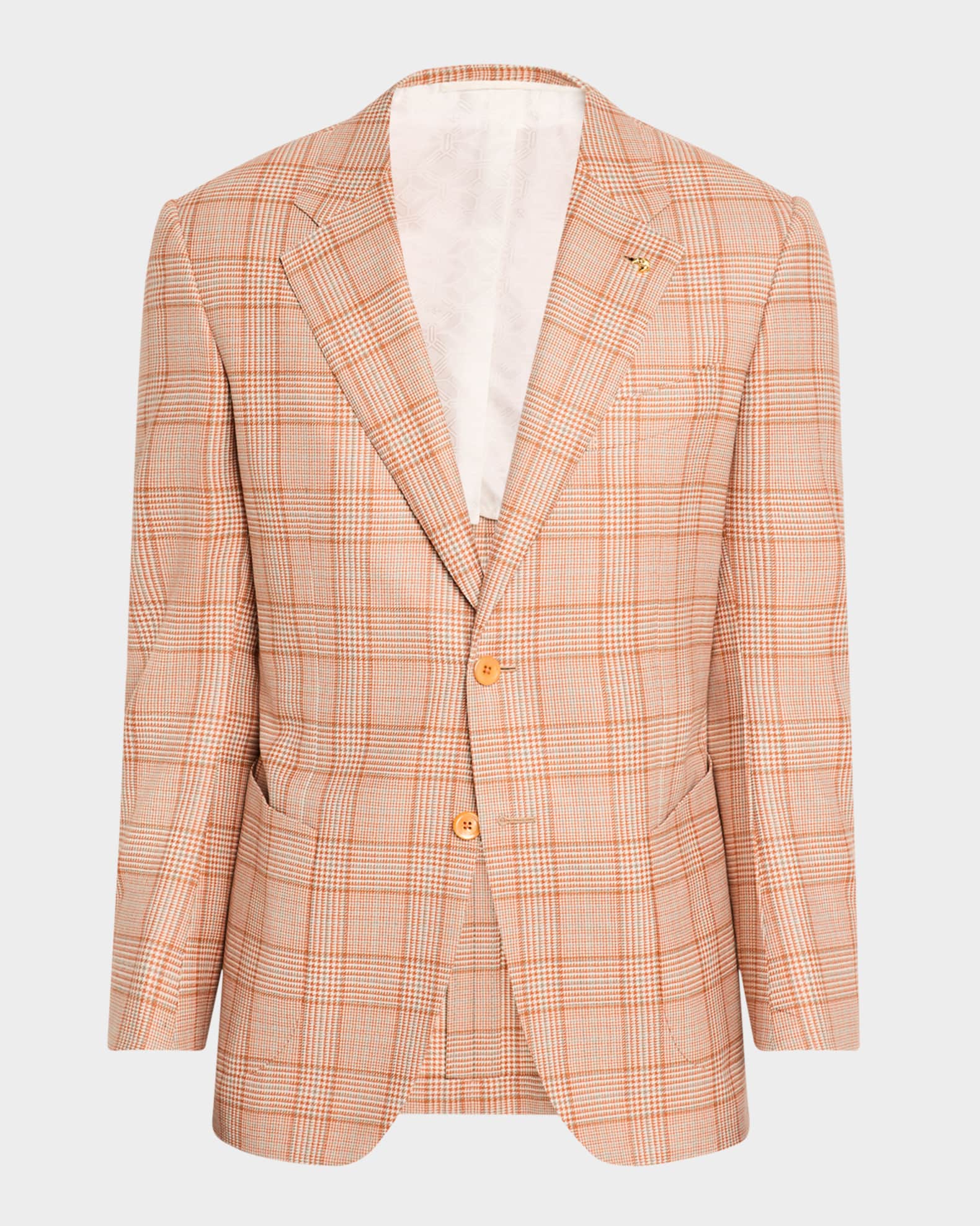 Men's Plaid Single-Breasted Sport Coat 0