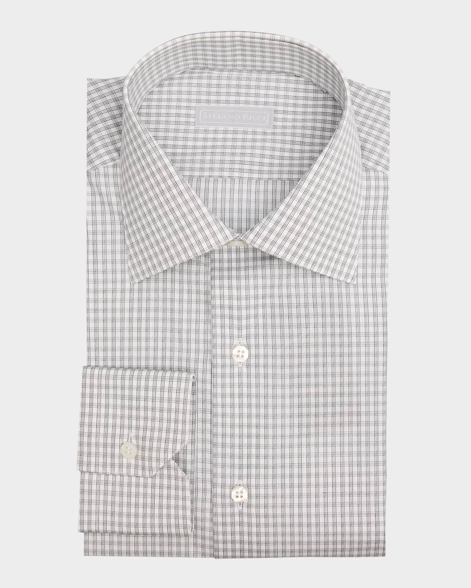WHITE AND BLACK MICRO CHECK DRESS IN POPLIN, BABY WHITE AND BLACK MICRO CHECK DRESS IN POPLIN, BABY