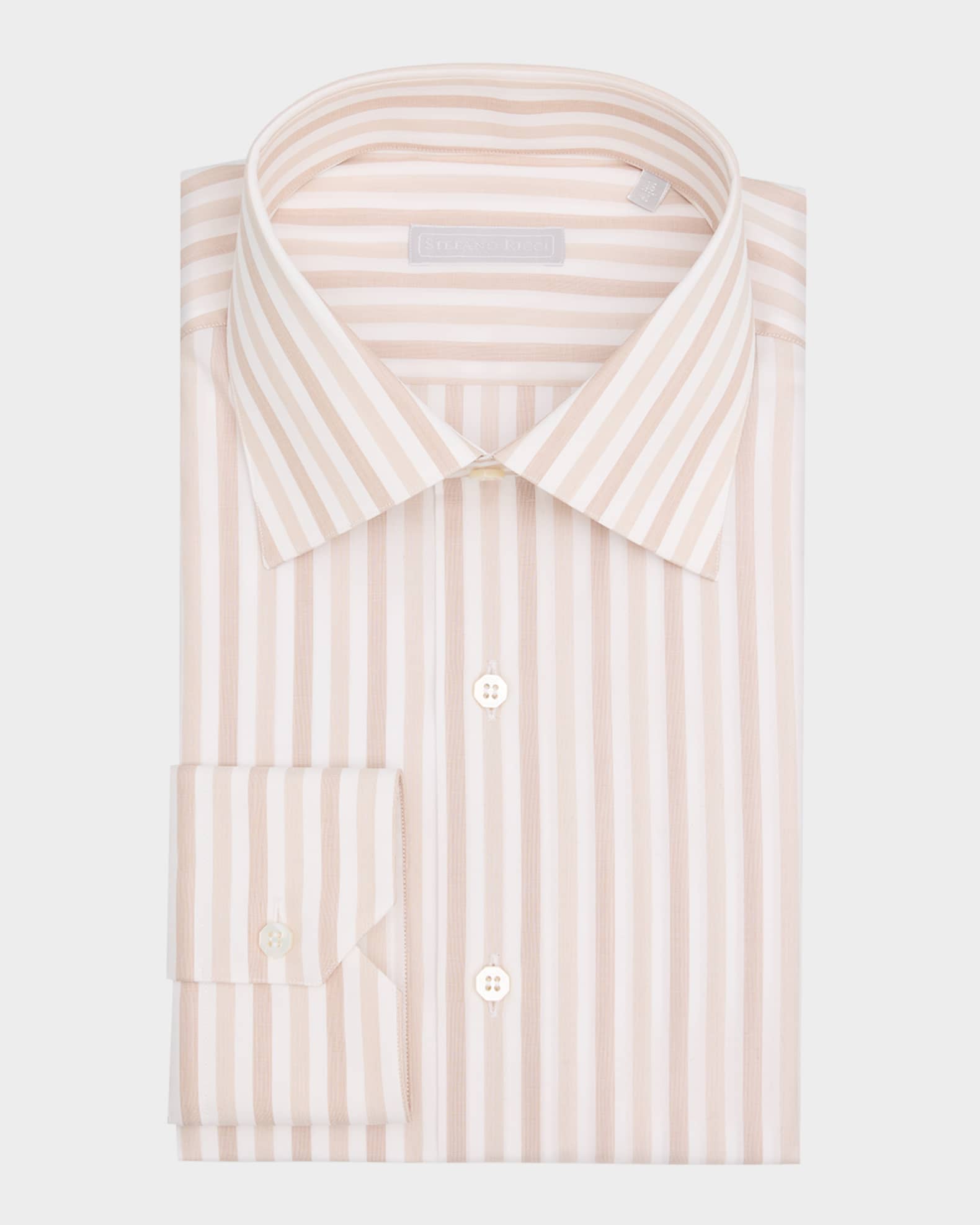 Men's Cotton Stripe Dress Shirt 0