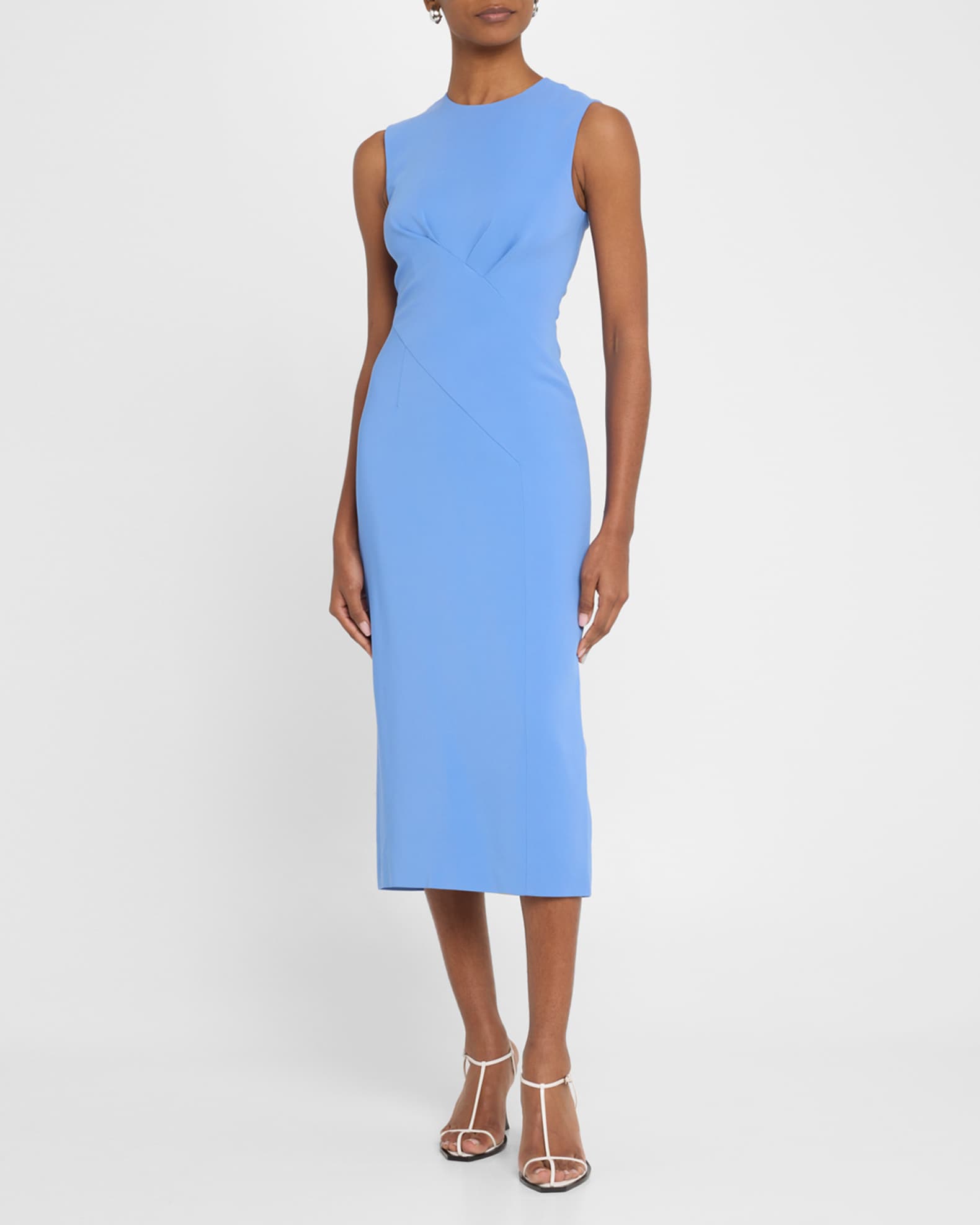E.Stott Mila Sleeveless Crossover Midi Dress | Neiman Marcus