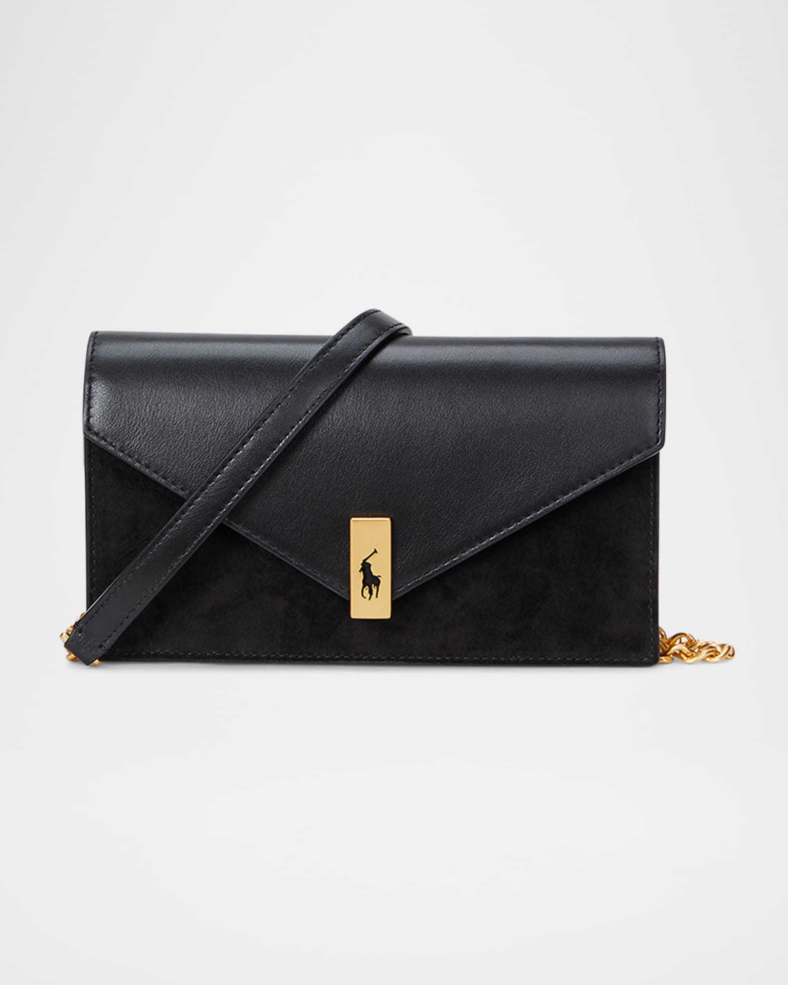 NEW【POLO RalphLauren】Polo ID Suede Chain Wallet & Bag Polo Ralph Lauren Polo ID Suede-Leather Chain Wallet & Bag