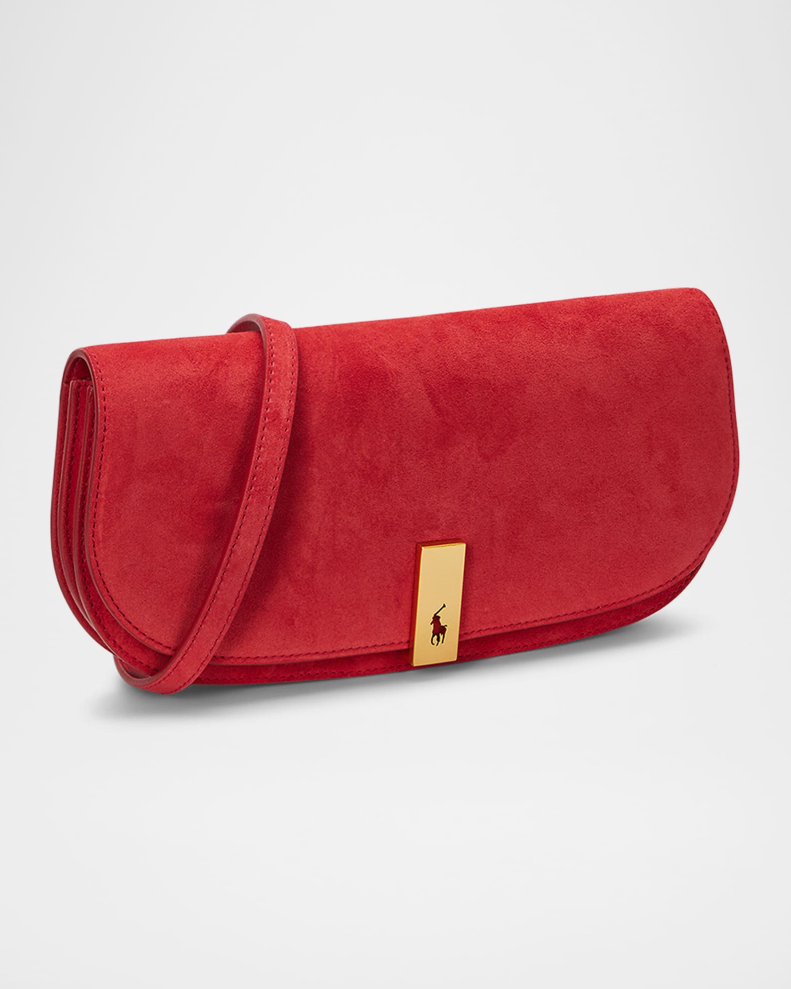 Polo Ralph Lauren Polo ID Medium Suede Clutch Bag Neiman Marcus