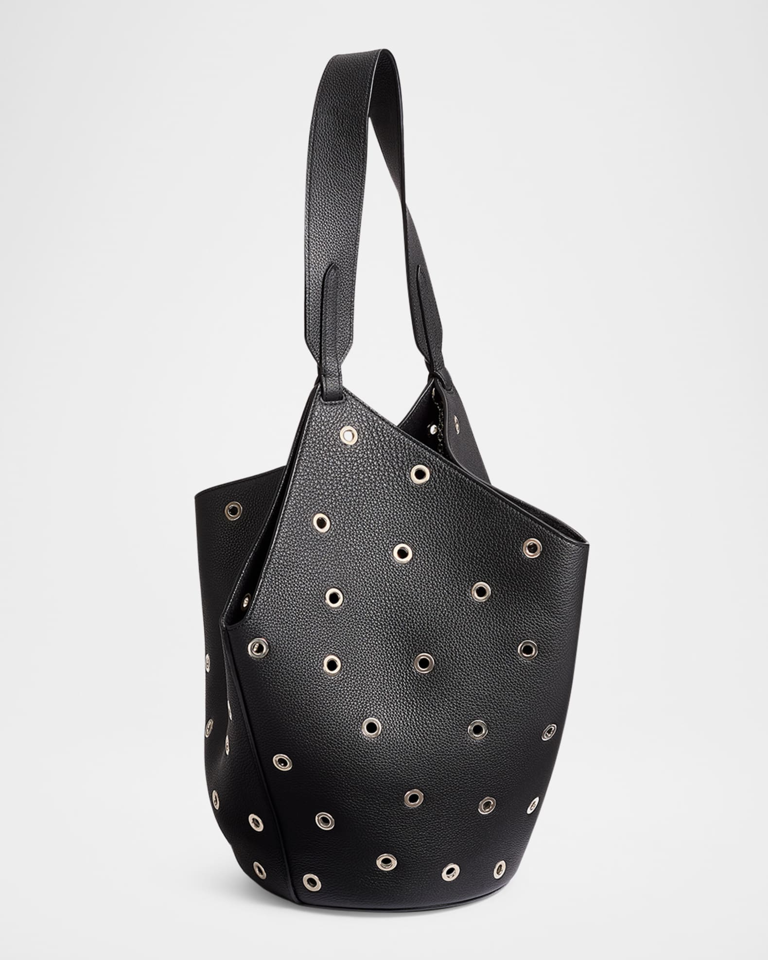 トートバッグ KHAITE 'Lotus Small' shopping bag Small Lotus Tote in Black Pebbled Leather – KHAITE