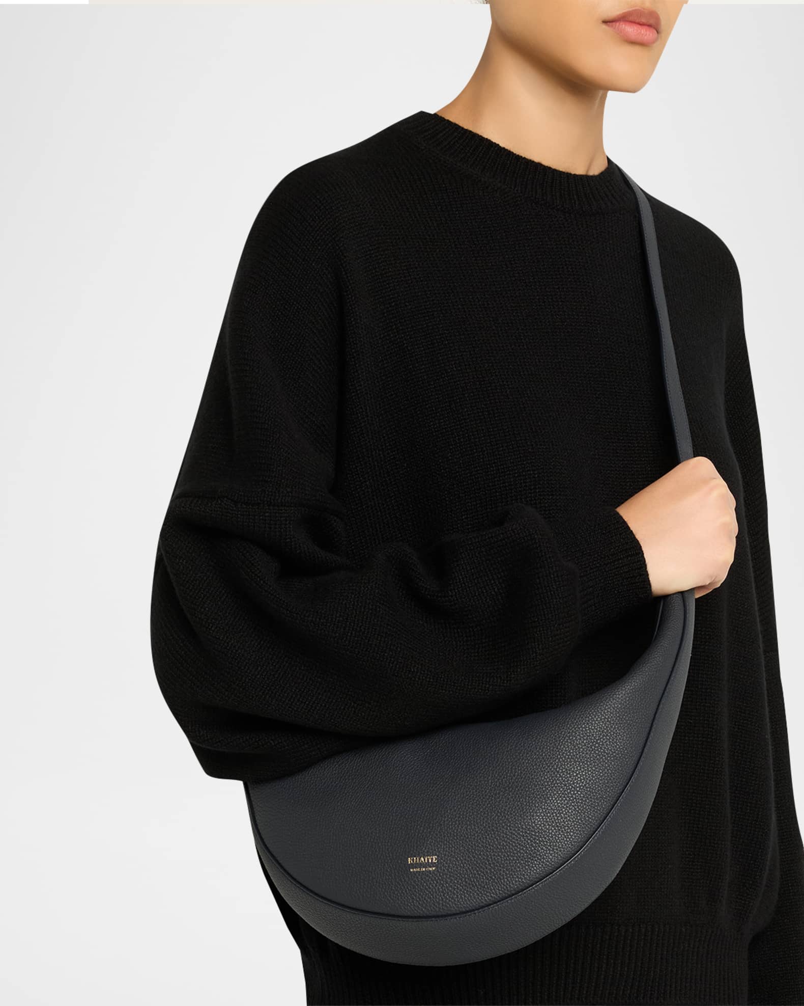 カバサ　Midnght k Khaite Augustina Small Zip Calfskin Crossbody Bag | Neiman Marcus