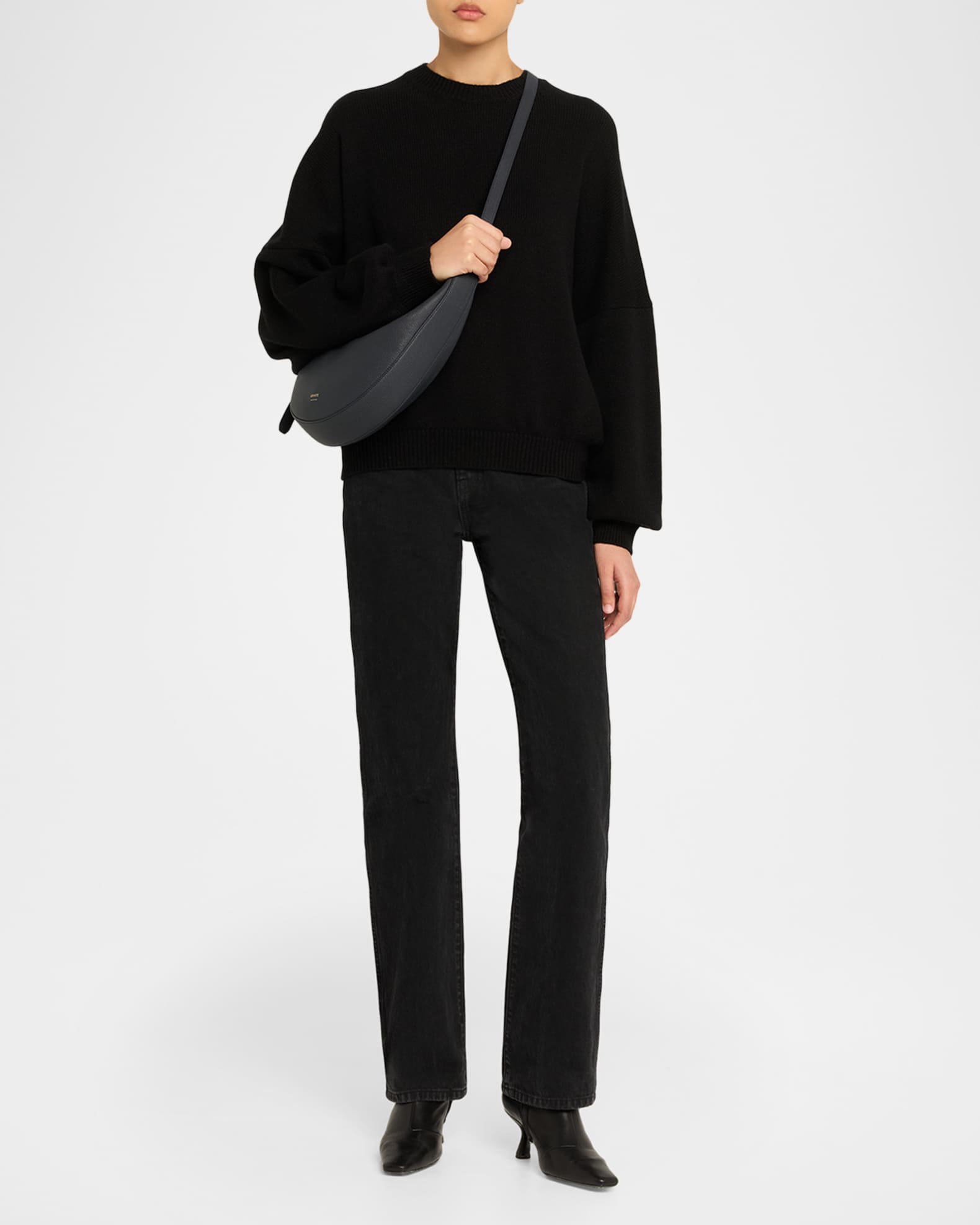 Khaite Augustina Small Zip Calfskin Crossbody Bag | Neiman Marcus