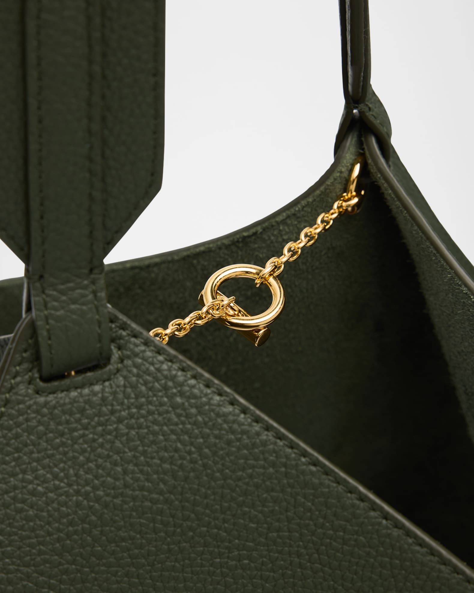 【KHAITE】スモール ロータストート ダークオリーブペブルレザー Khaite Lotus Small Calfskin Tote Bag | Neiman Marcus