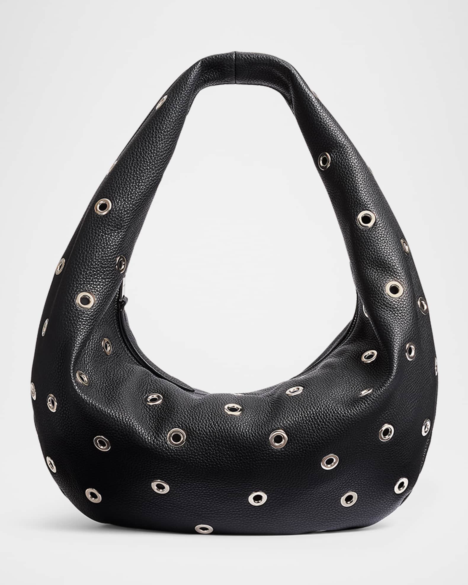 Olivia Medium Grommet Pebbled Calfskin Hobo Bag 0