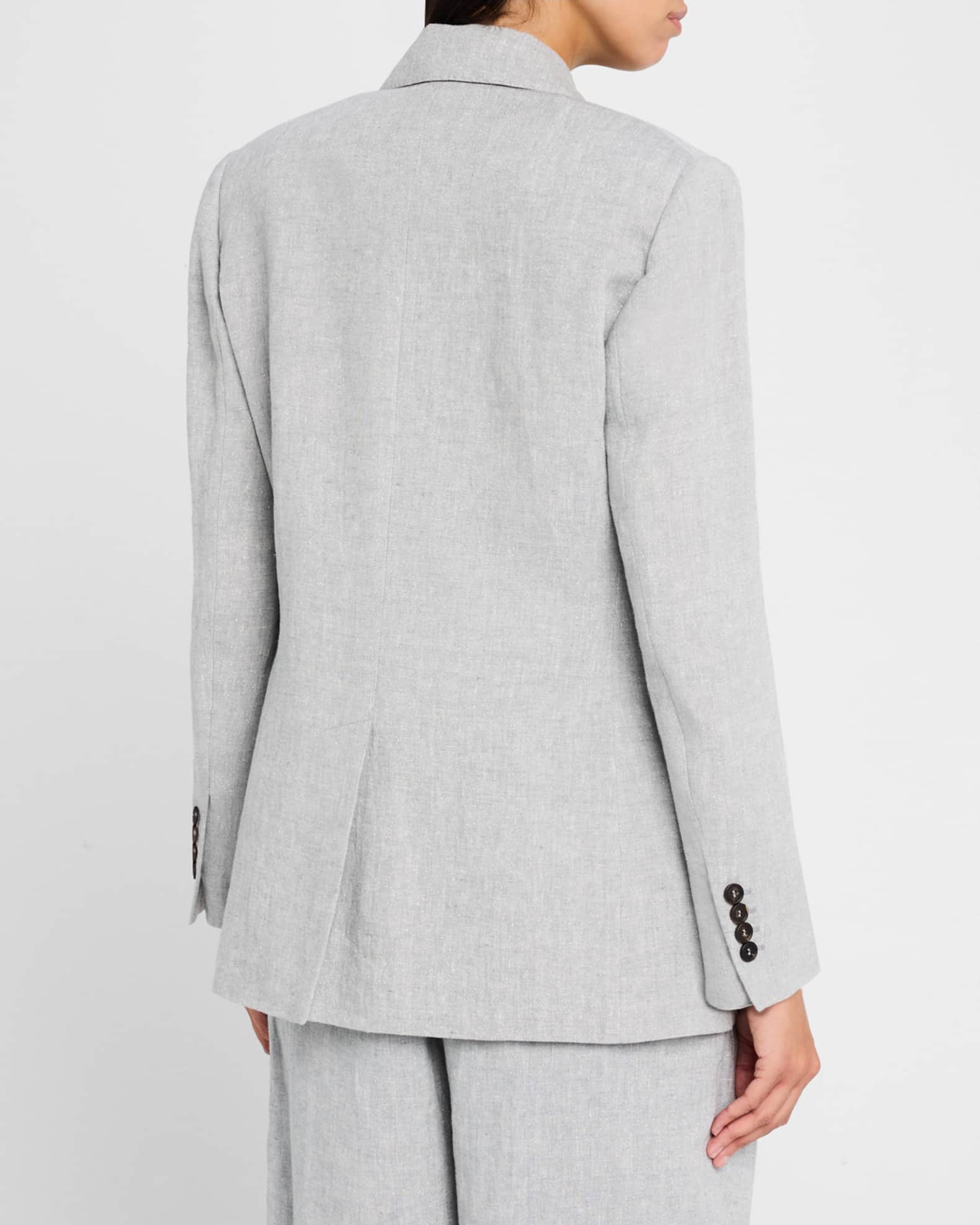 【送料&関税込】Brunello Cucinelli Cotton Linen Canvas Corse Brunello Cucinelli Metallic Cotton-Linen Canvas Double