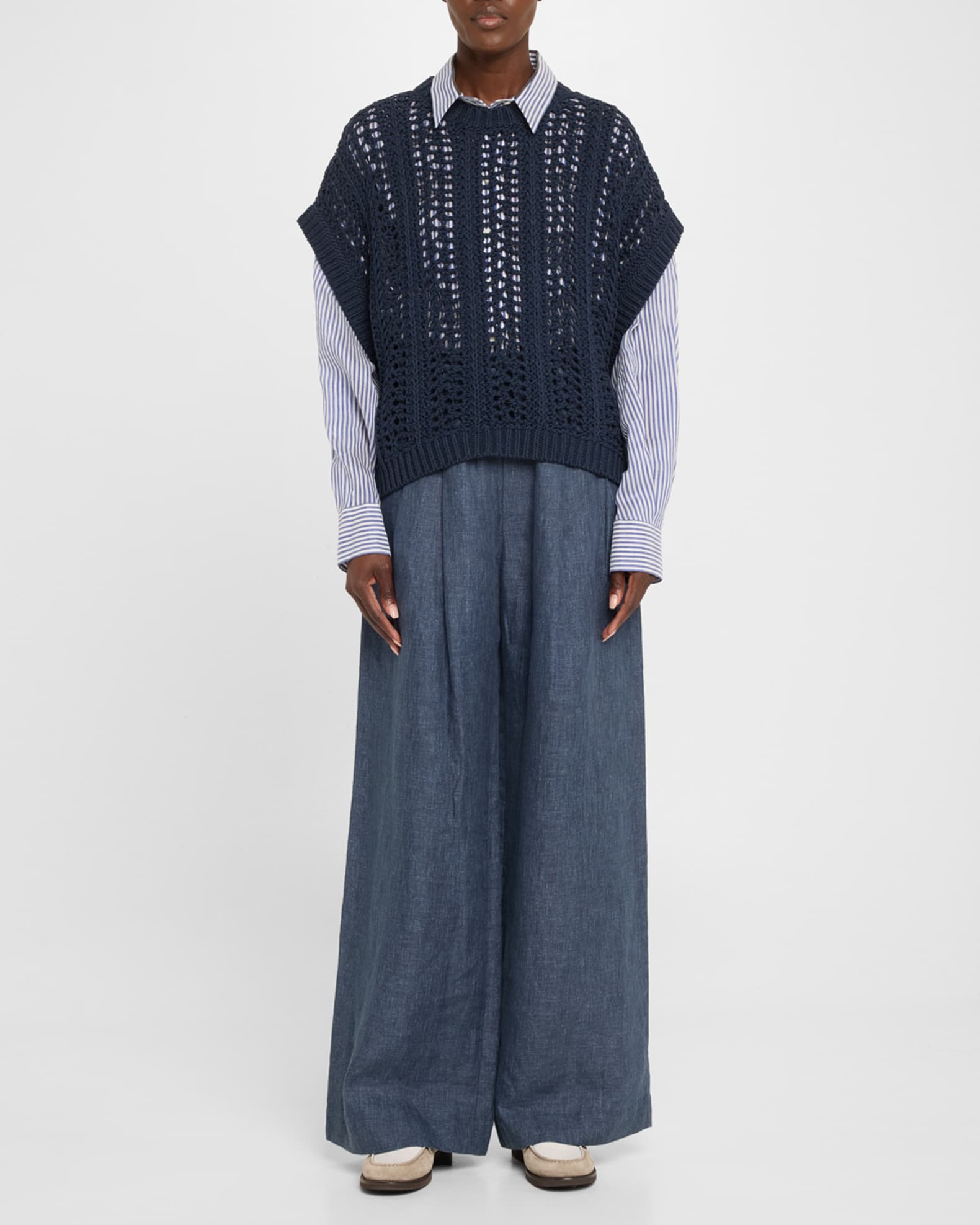 BRUNELLO CUCINELLI リネン　シルク　サマーニット　XLサイズ BRUNELLO CUCINELLI リネン シルク サマーニット XLサイズ
