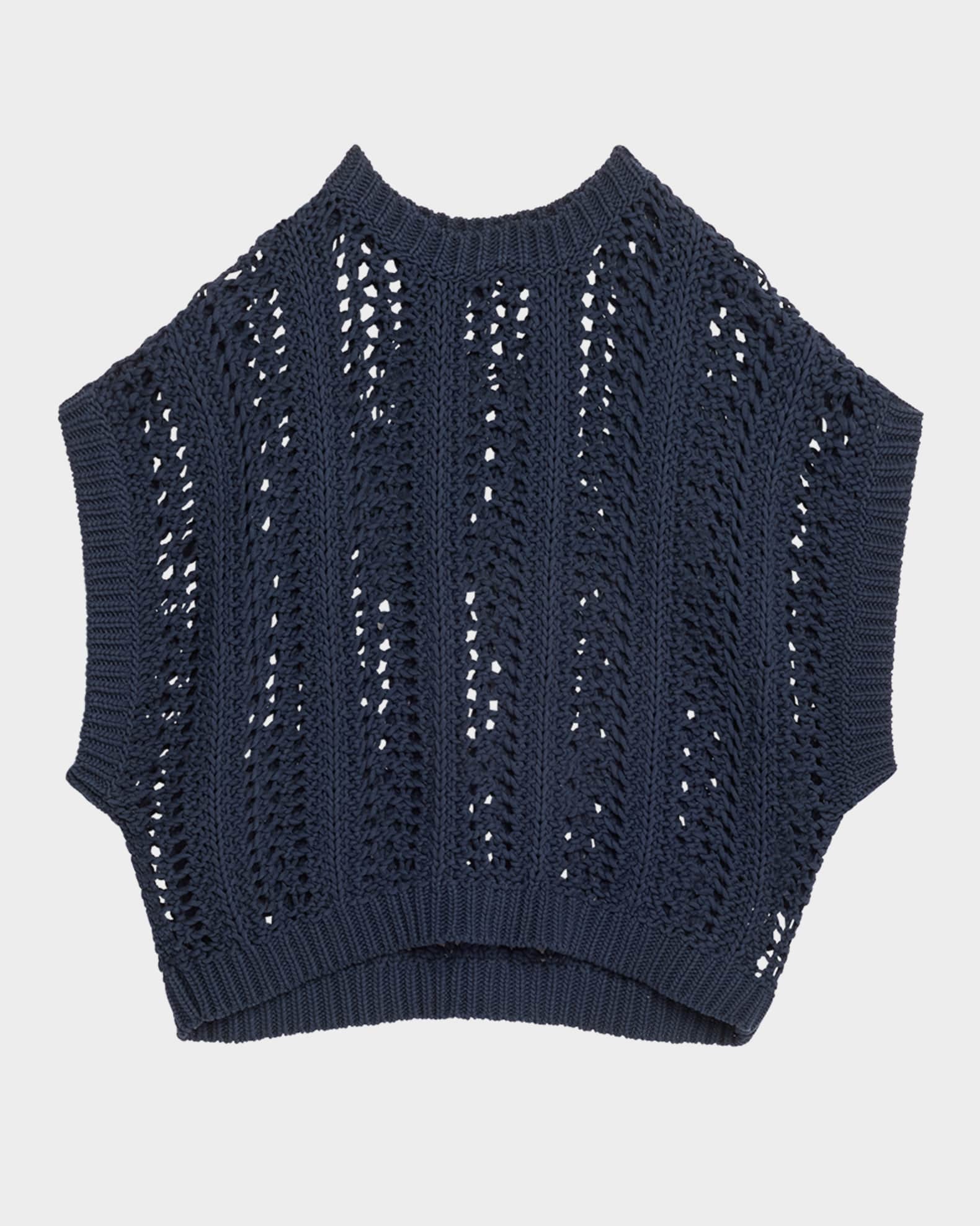 Brunello Cucinelli Short-Sleeve Cotton Springtime Net Knit