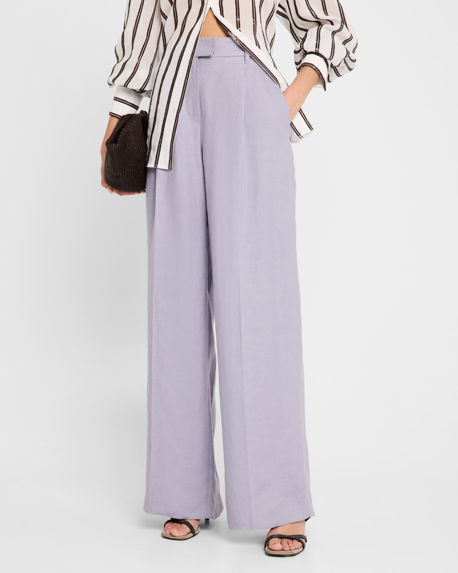 パンツ BRUNELLO CUCINELLI Hemp and linen trousers with Monili Brunello Cucinelli Dyed Hemp and Linen Gabardine Loose