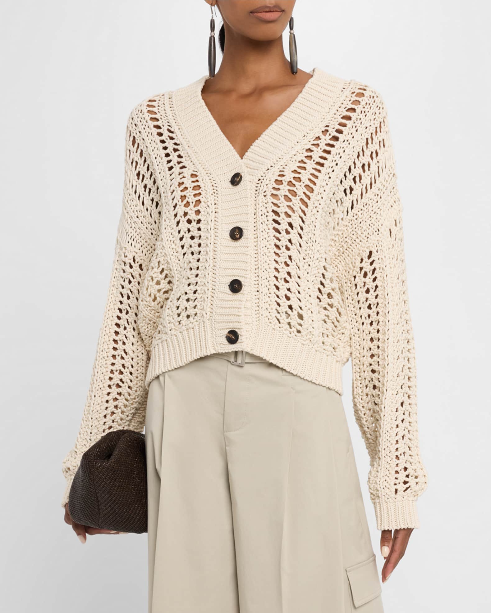 BRUNELLO CUCINELLI スパンコール リネンシルクカーディガン BRUNELLO CUCINELLI ブルネロクチネリ リネン×シルク ランダム