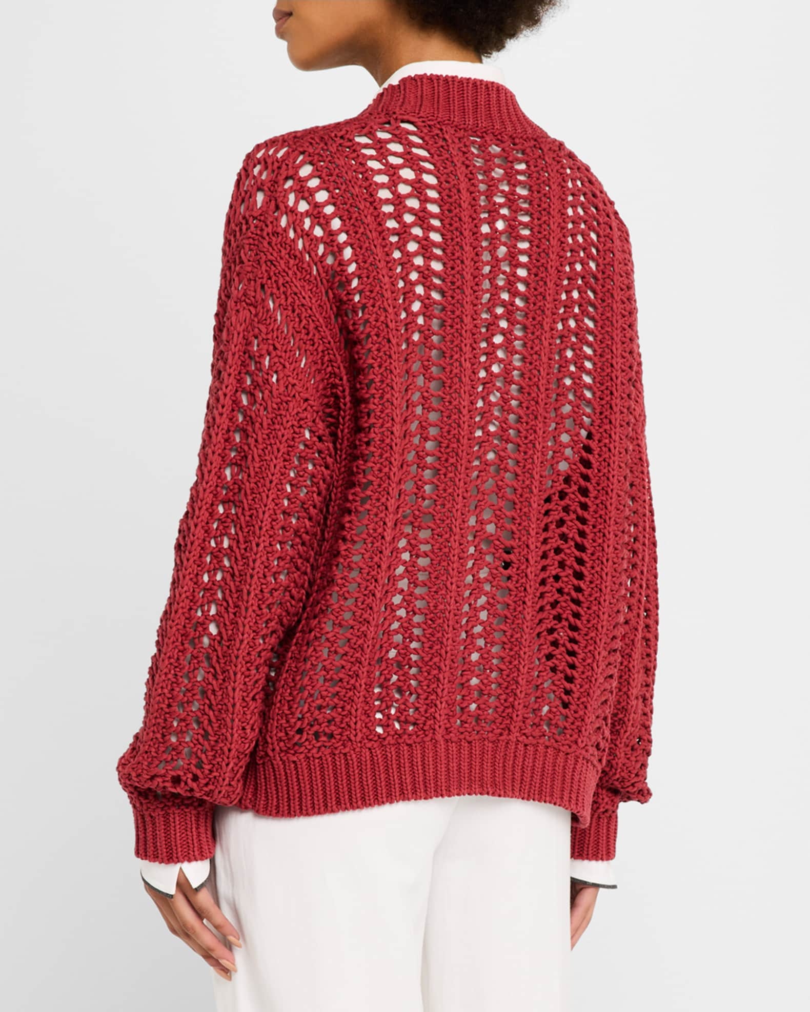 Brunello Cucinelli Cotton Springtime Net Button Front