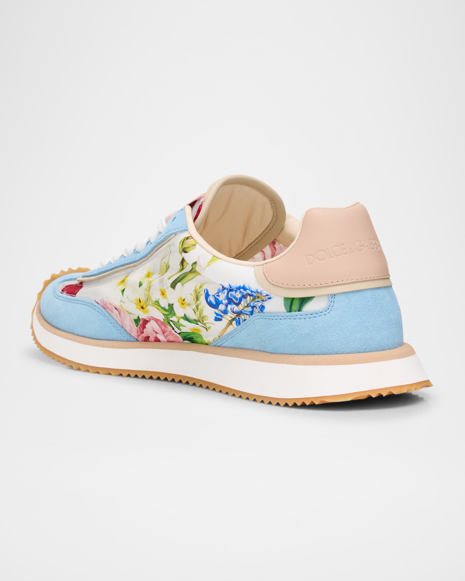 Dolce&Gabbana Aria Floral Nylon and Leather Low-Top Sneakers