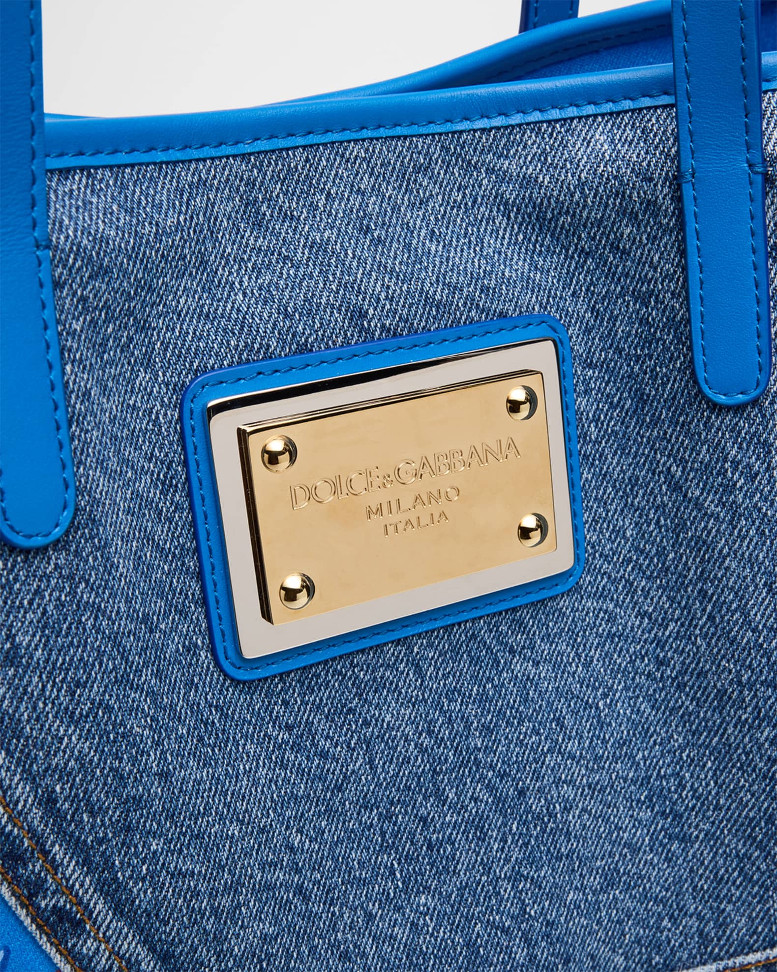 Floral Denim Tote Bag