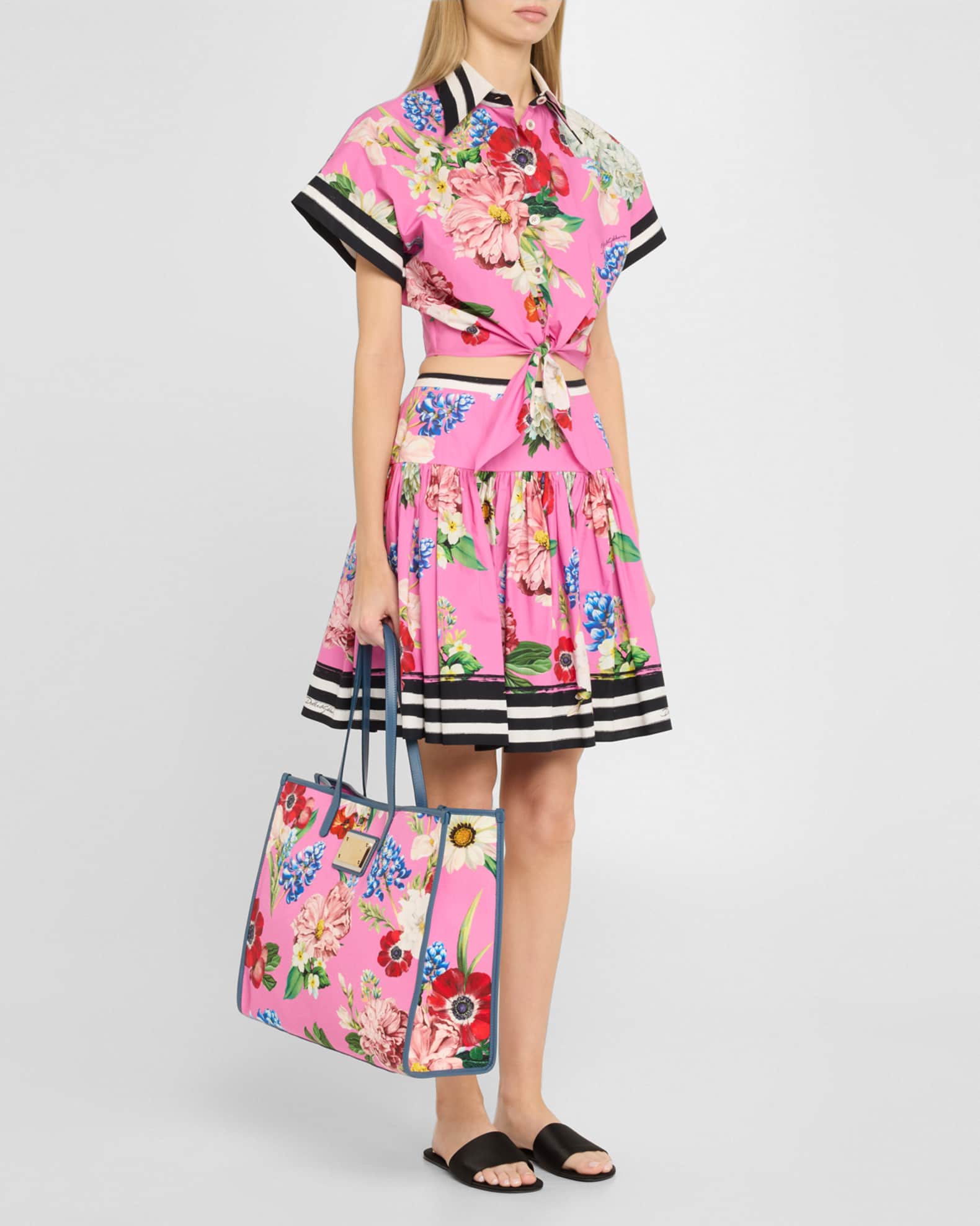 Dolce&Gabbana Floral Canvas Tote Bag | Neiman Marcus
