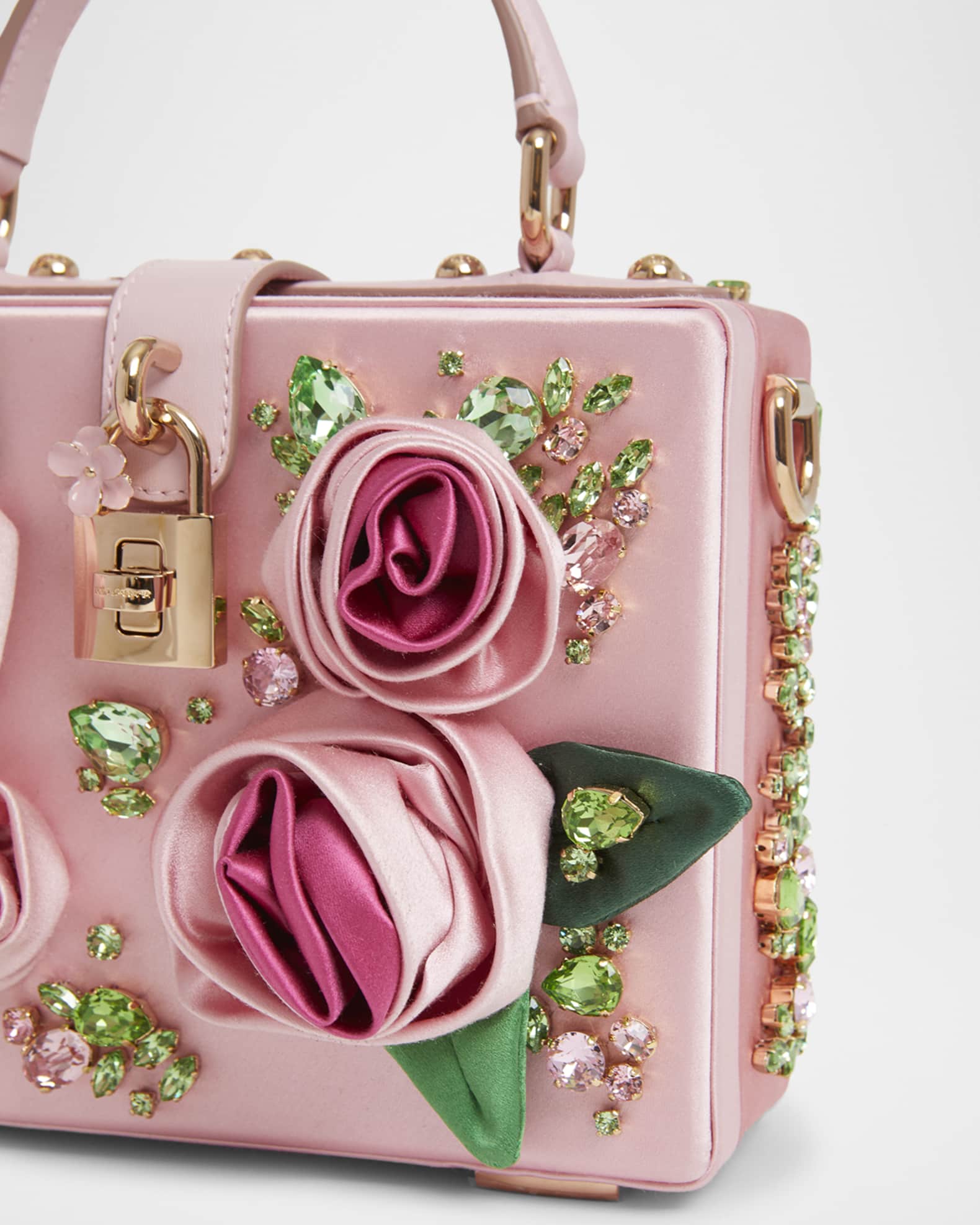 大人気新作 Dolce&Gabbana Floral Bag Top-Handle Box Satin Embellished 小物