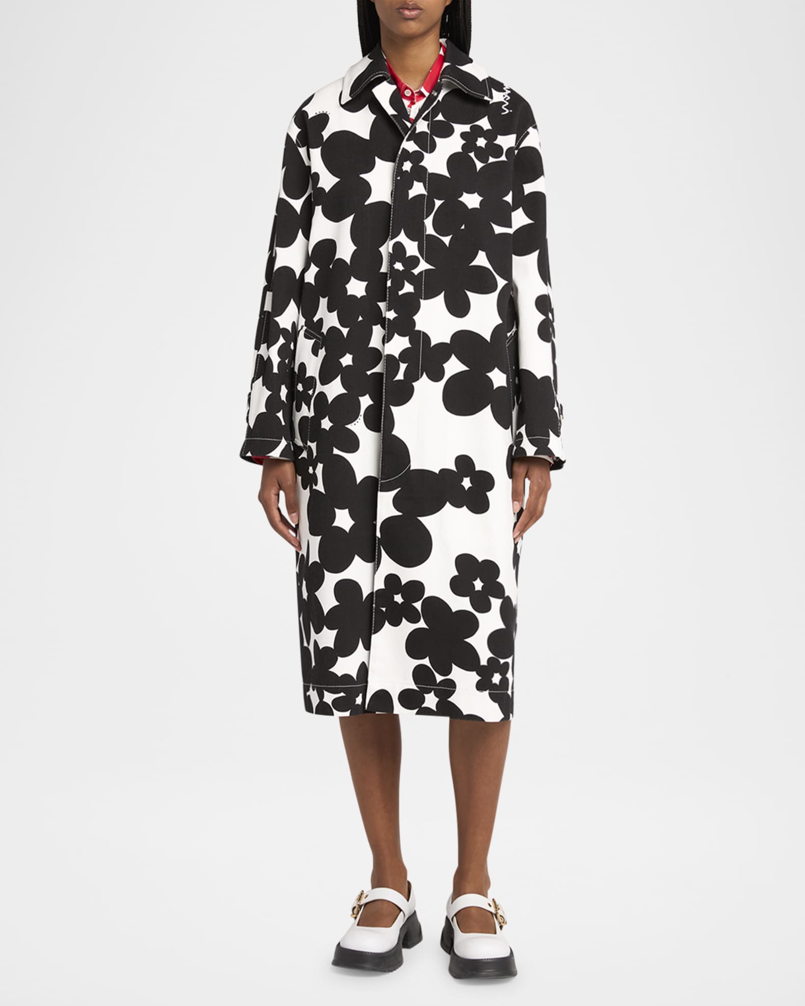 Printed Straight Duster Coat