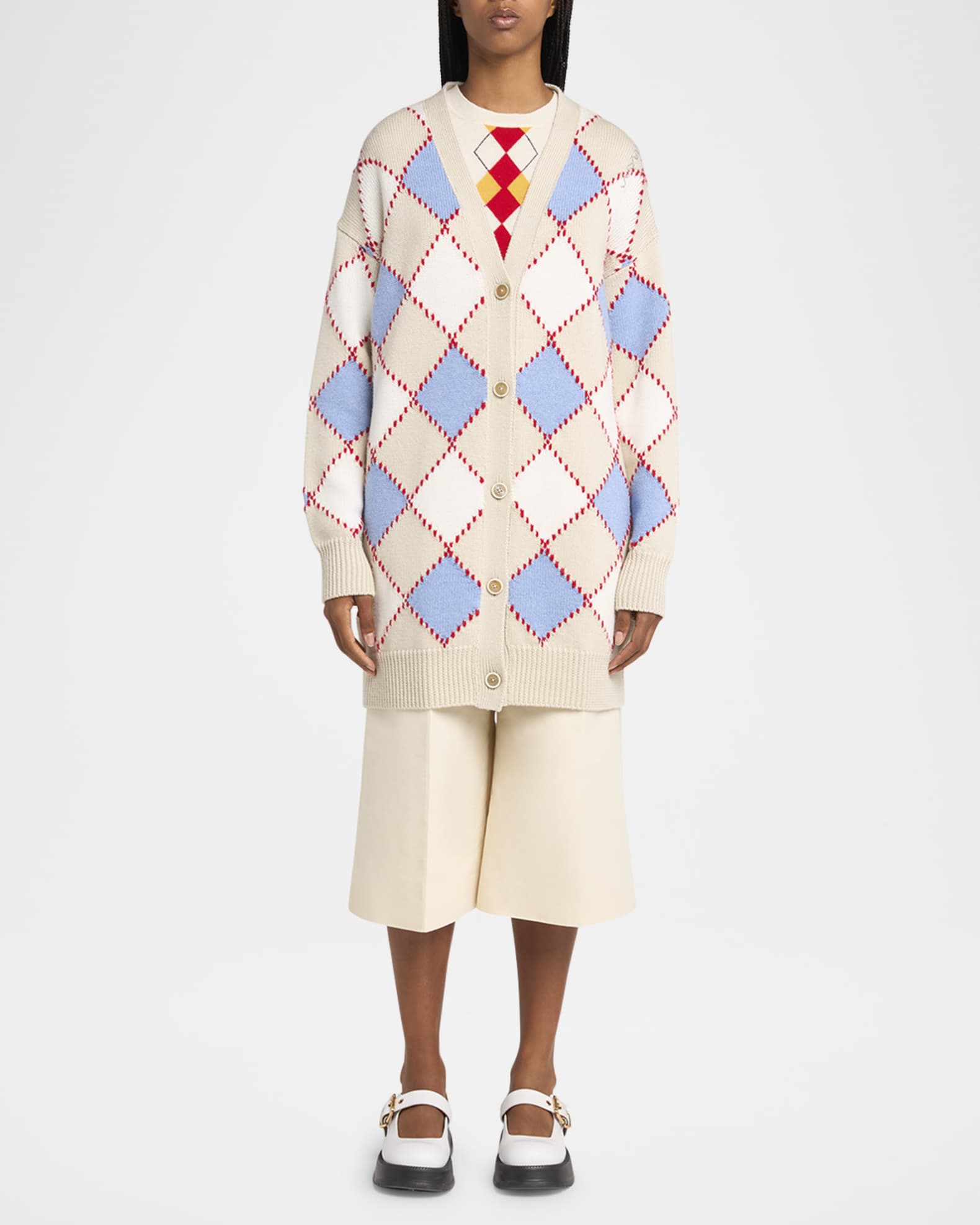週間売れ筋 Marni Argyle Marcus Neiman | Cardigan Wool Oversized トップス
