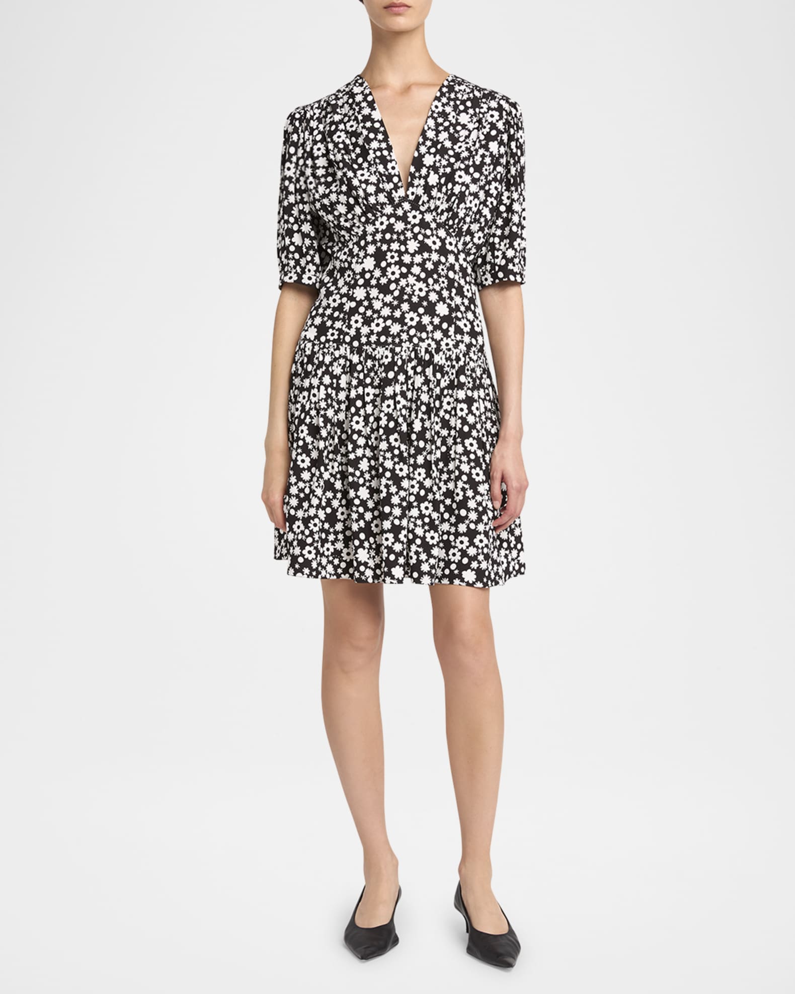 Printed Gathered Mini Dress 1