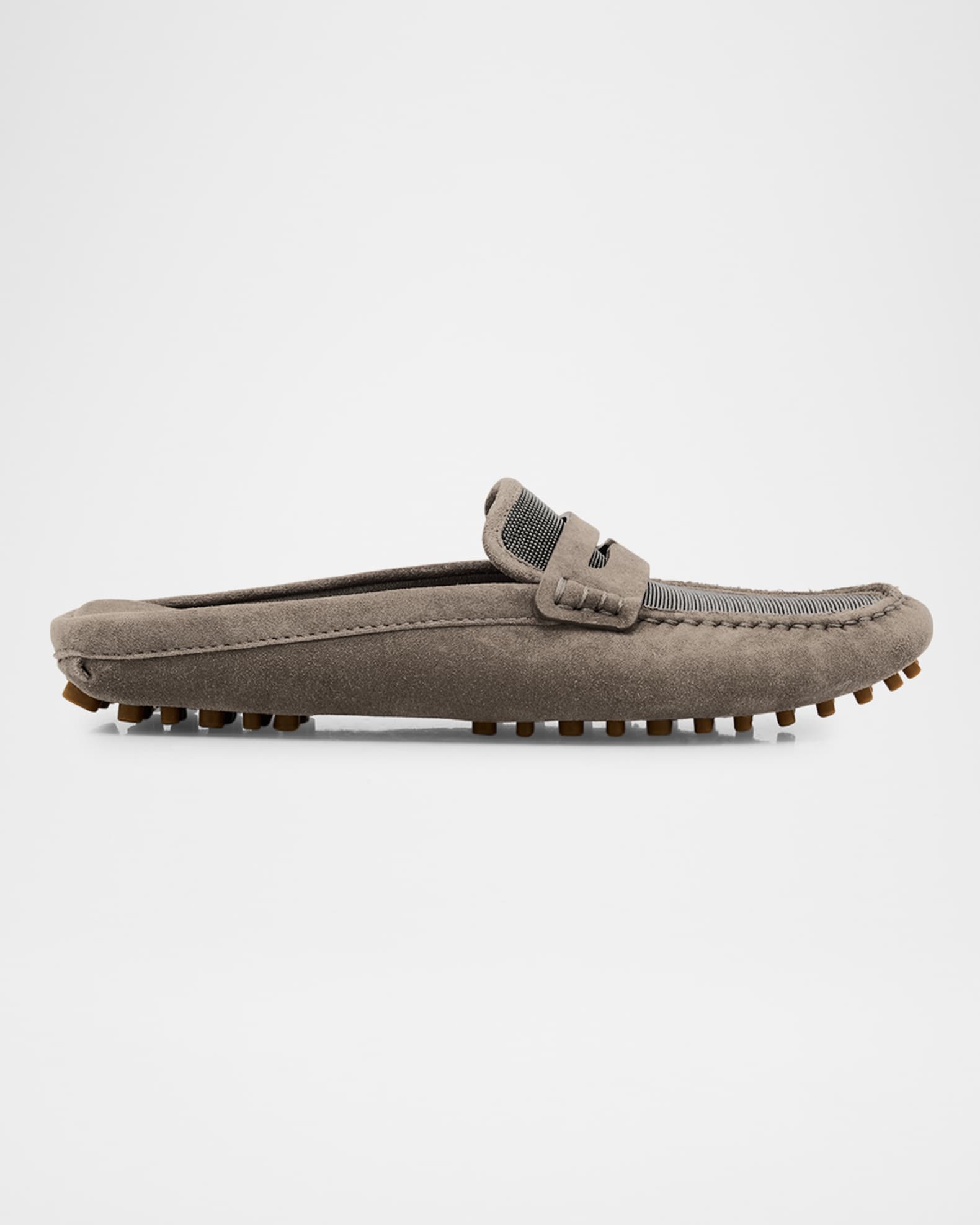 Suede Monili Penny Loafer Mules 0