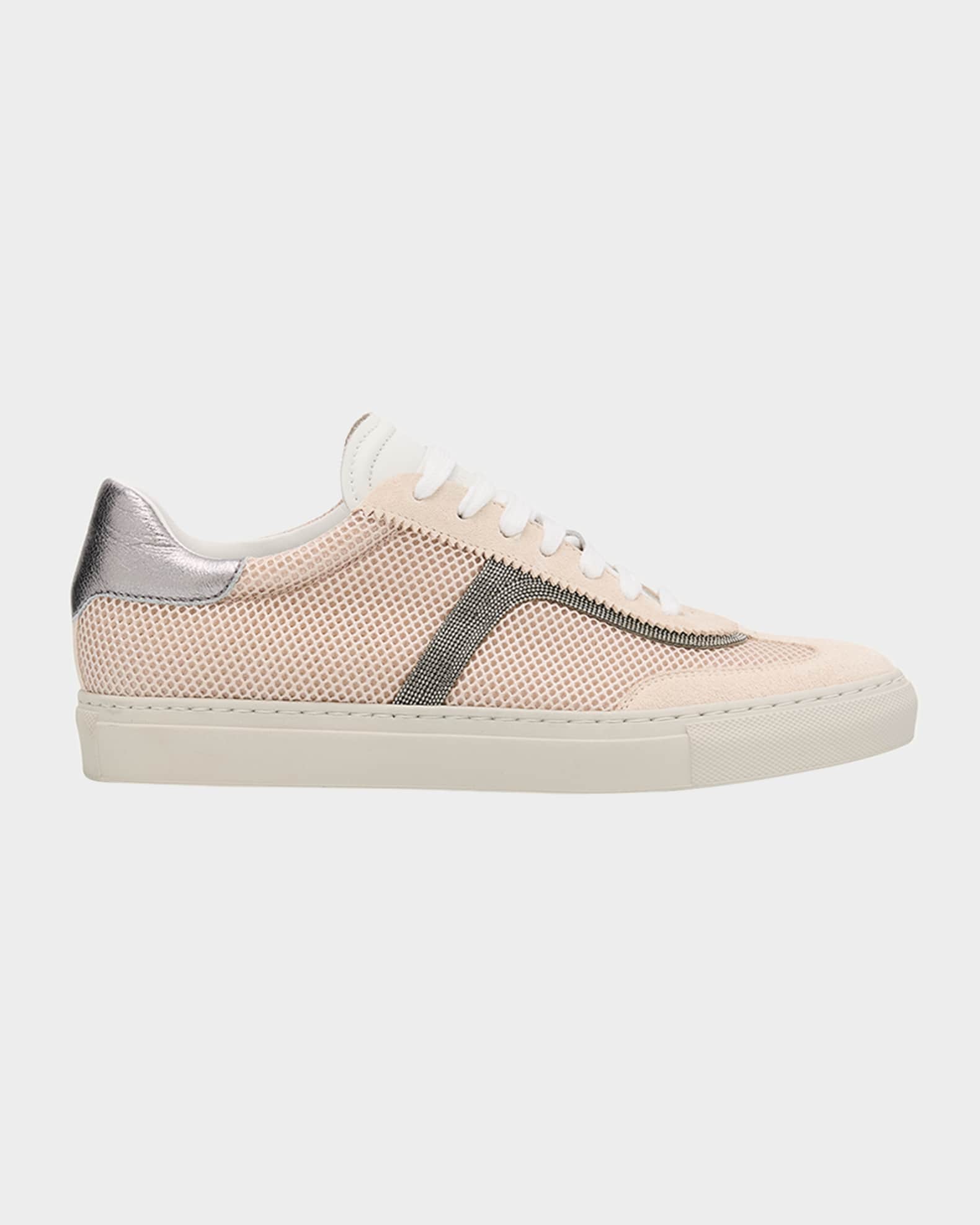 Mesh and Suede T-Toe Sneakers 0