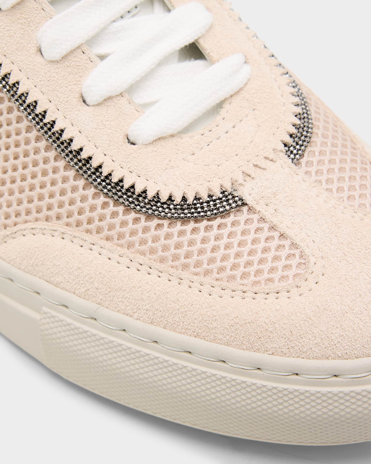 Brunello Cucinelli Mesh and Suede T-Toe Sneakers | Neiman Marcus