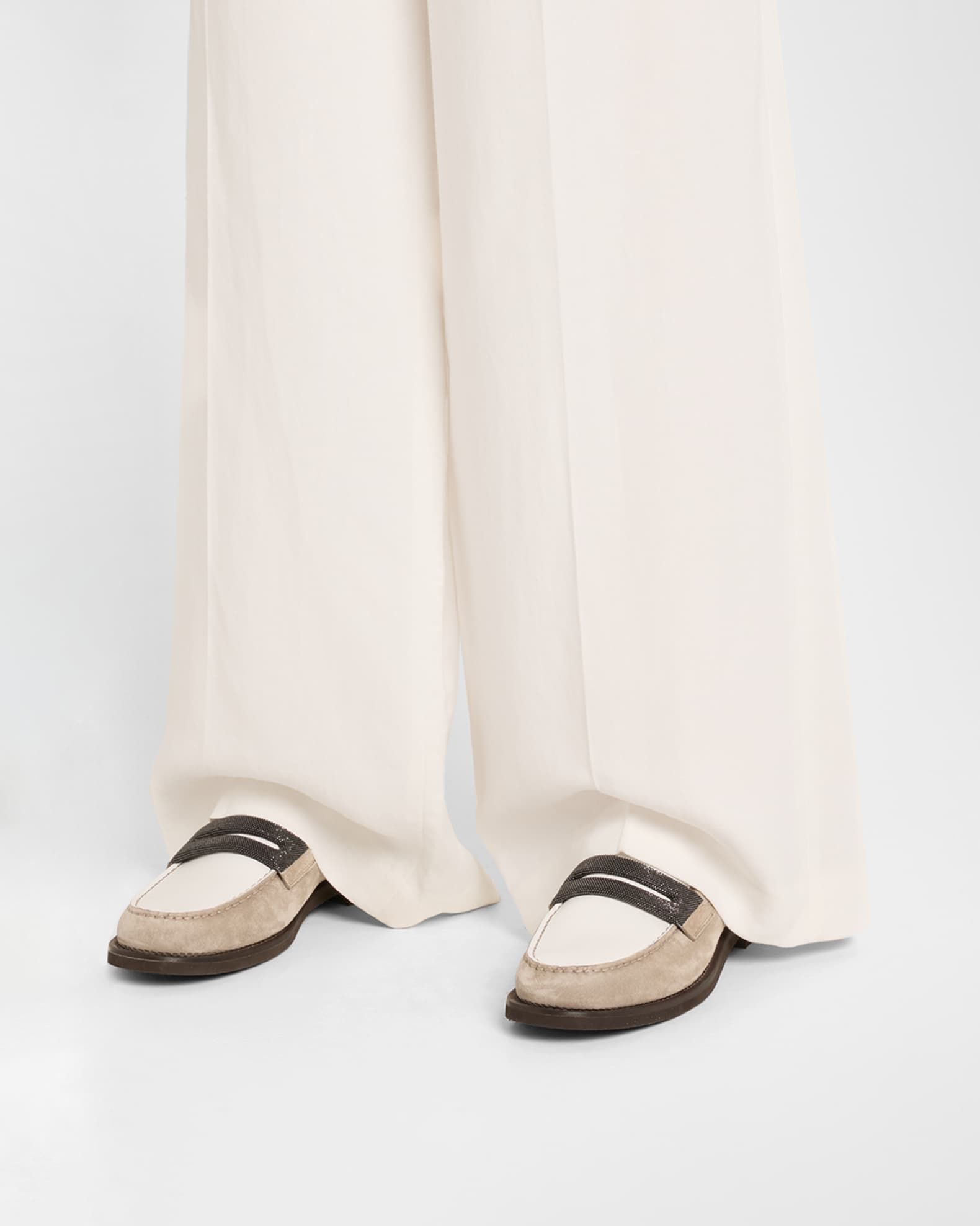 Mixed Leather Monili Penny Loafers 1