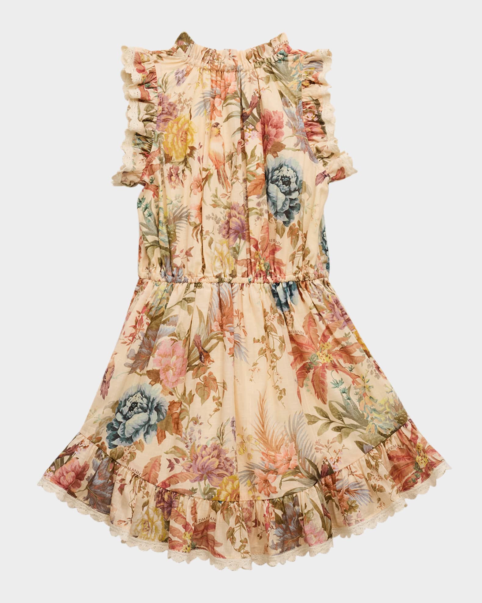 Girl's Tallow Floral-Print Frill Dress, Size 2-12 1