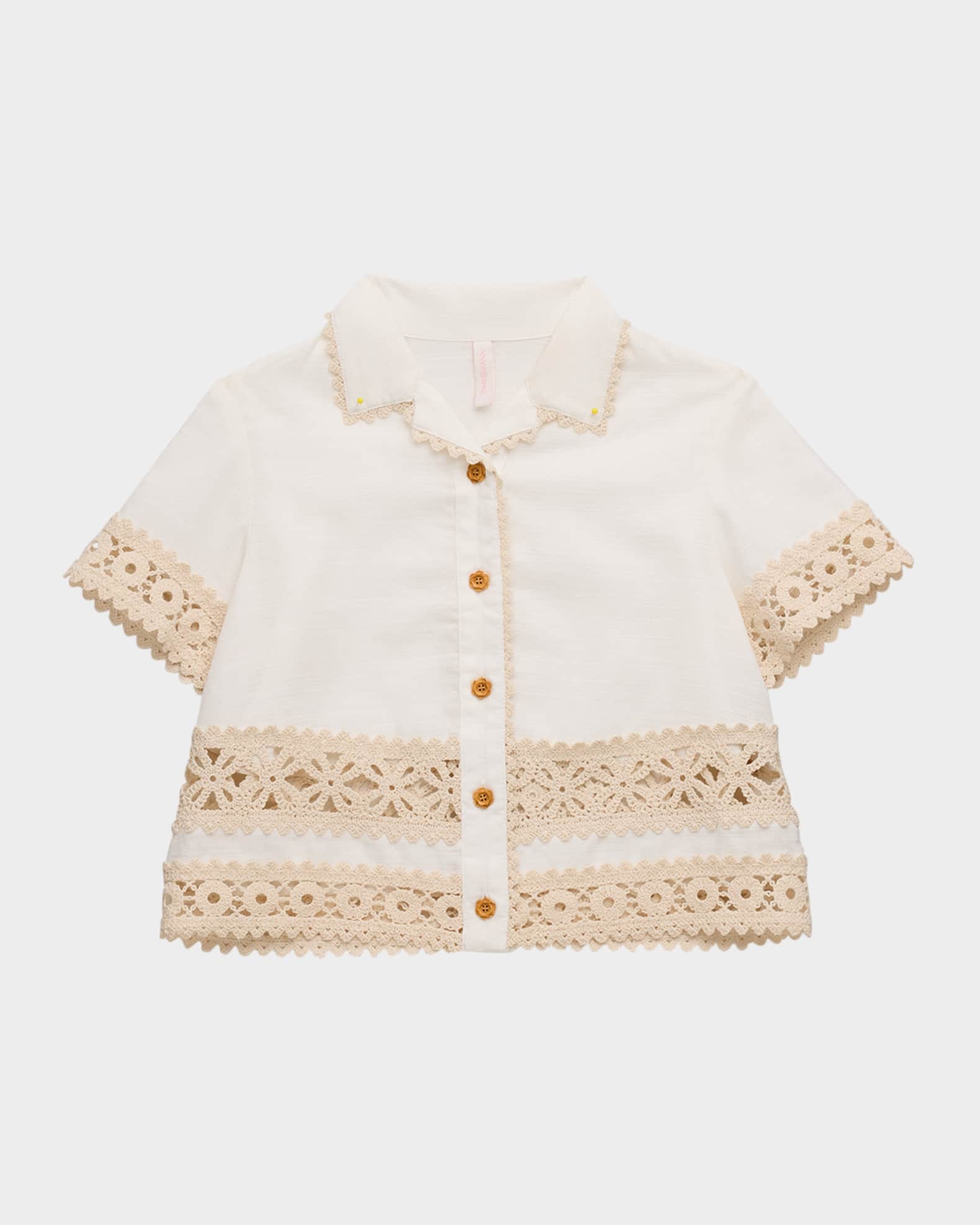 Girl's Wylie Scallop Trim Shirt, Size 4-12 0