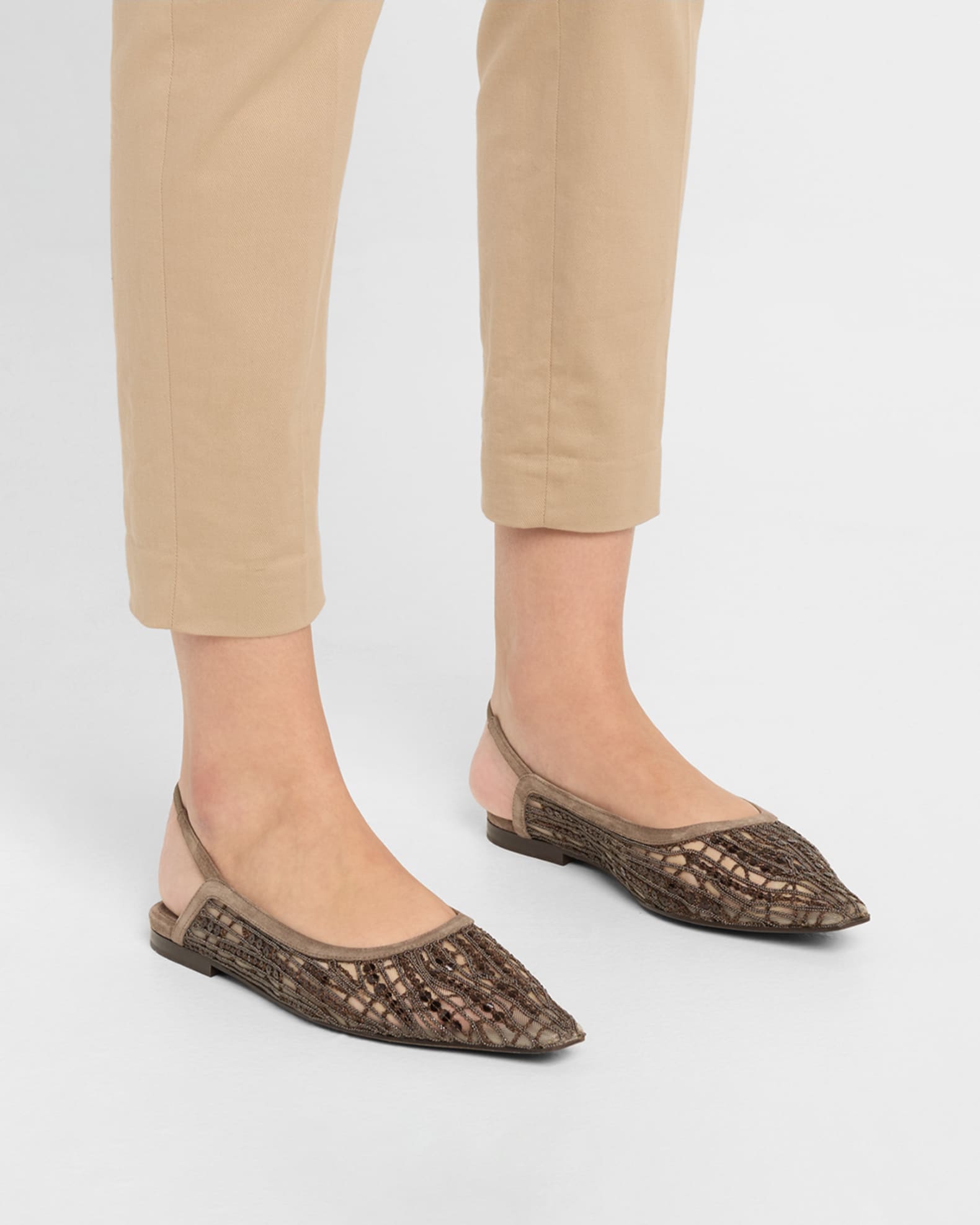 Woven Monili Slingback Flats 1