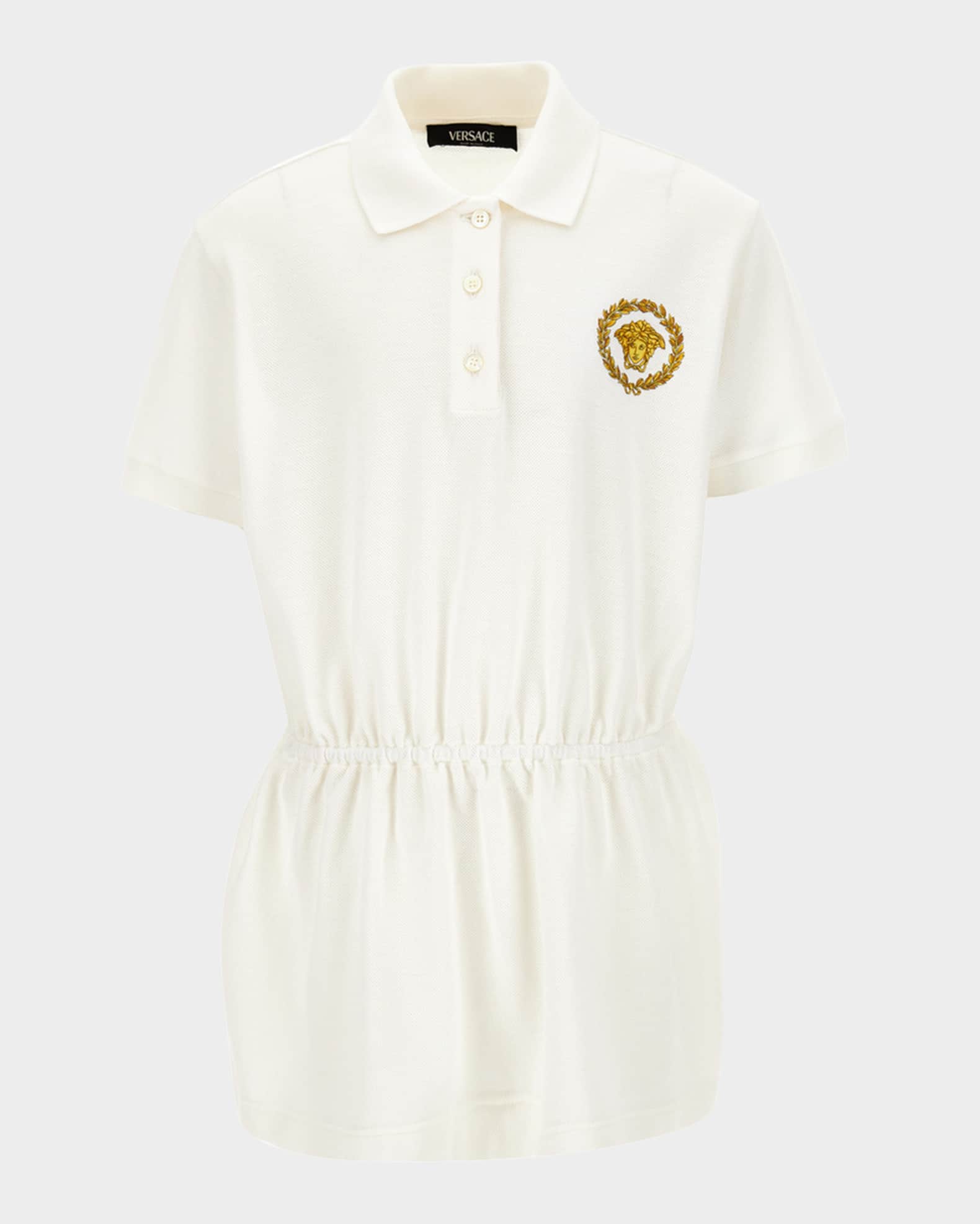 Girl's Pique Polo Dress W/ Medusa Emblem 0