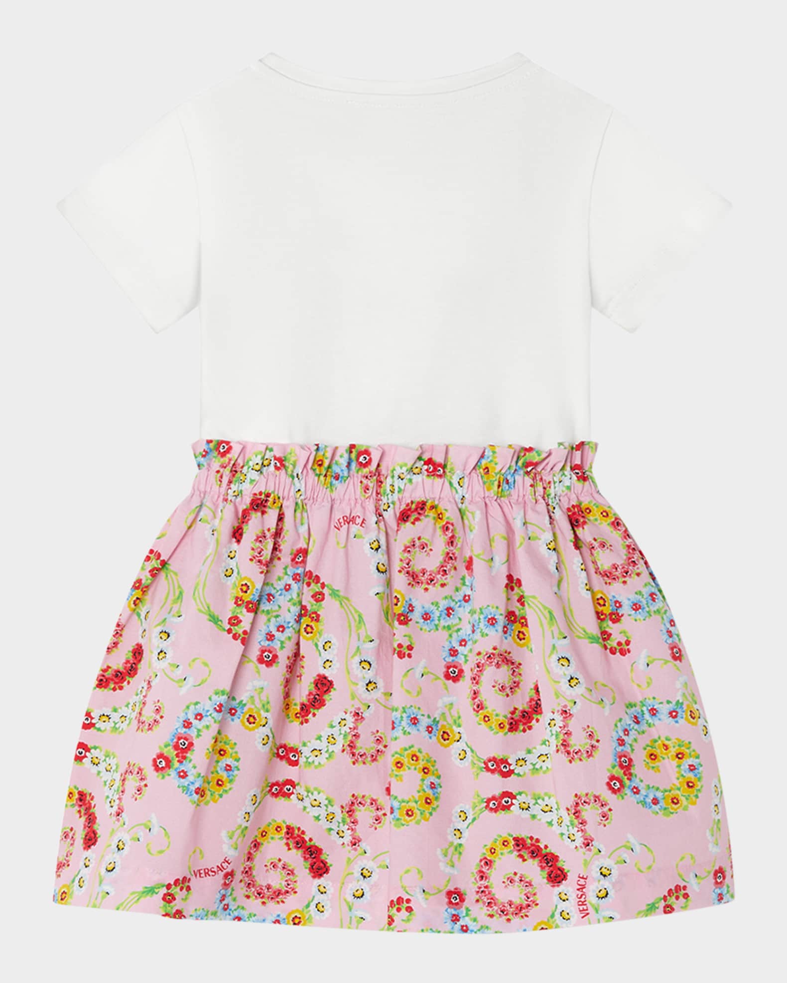 Girl's Combo Logo-Print Jersey Dress, Size 12M-4 1