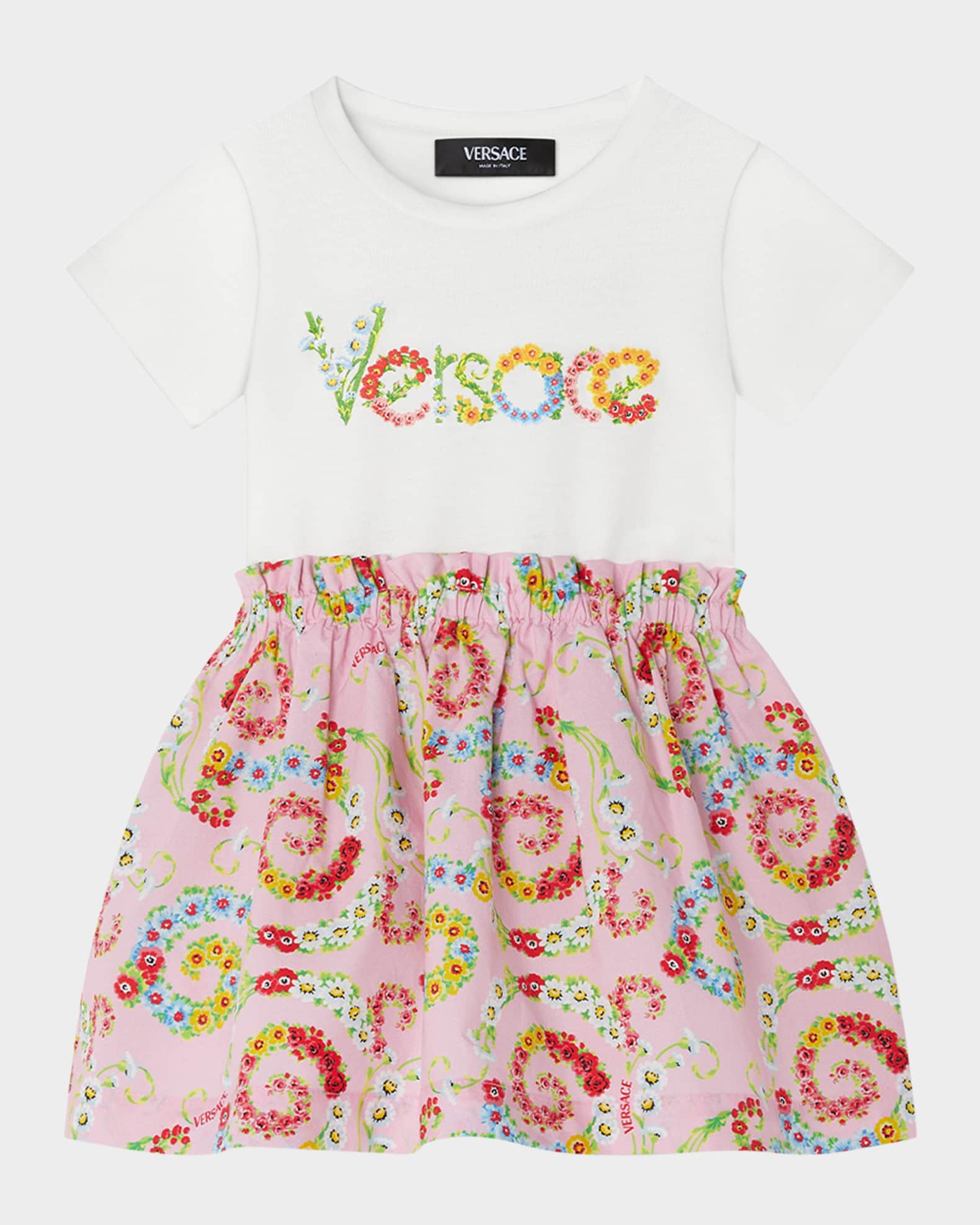 Girl's Combo Logo-Print Jersey Dress, Size 12M-4 0