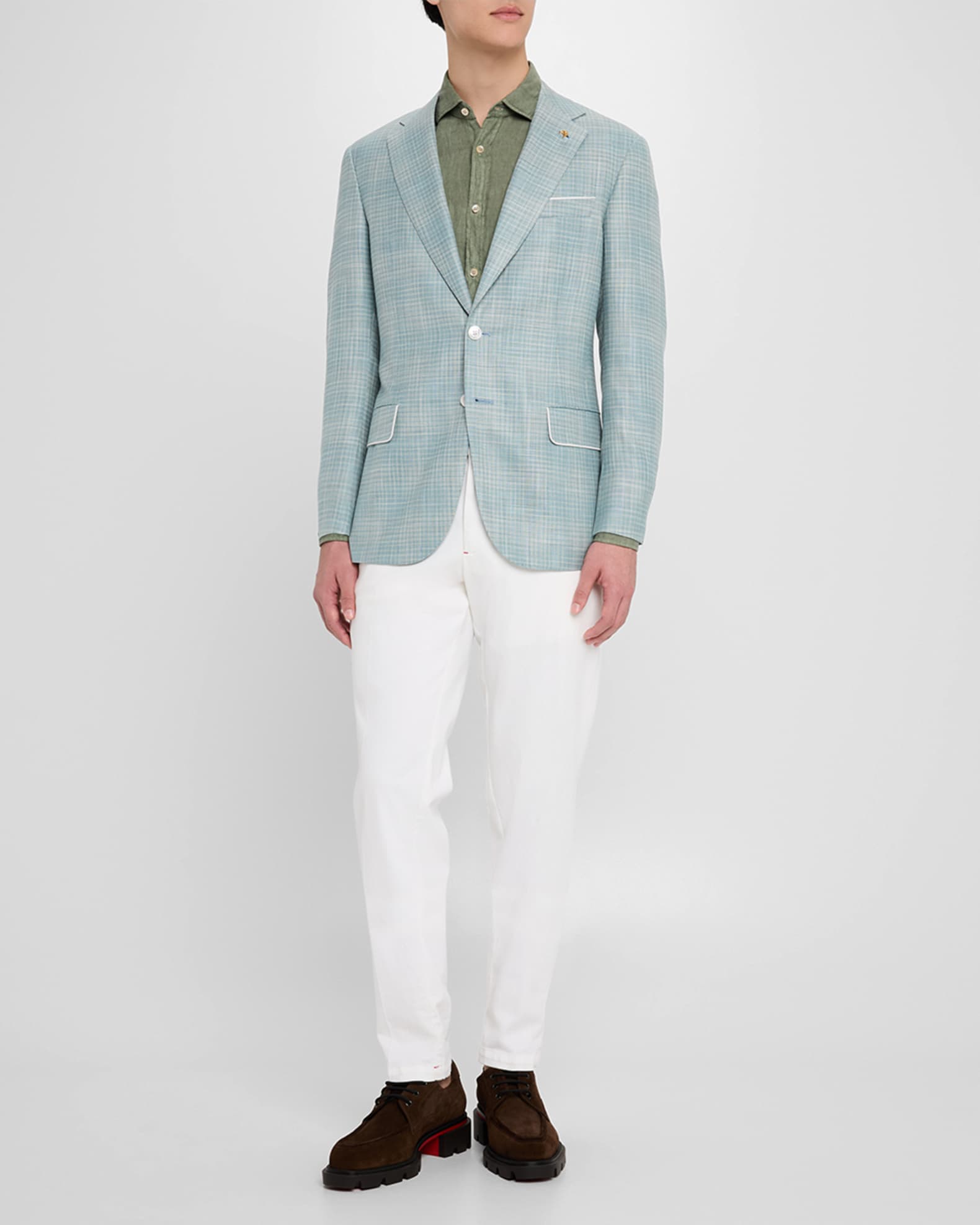 Men's Check Single-Breasted Sport Coat 1