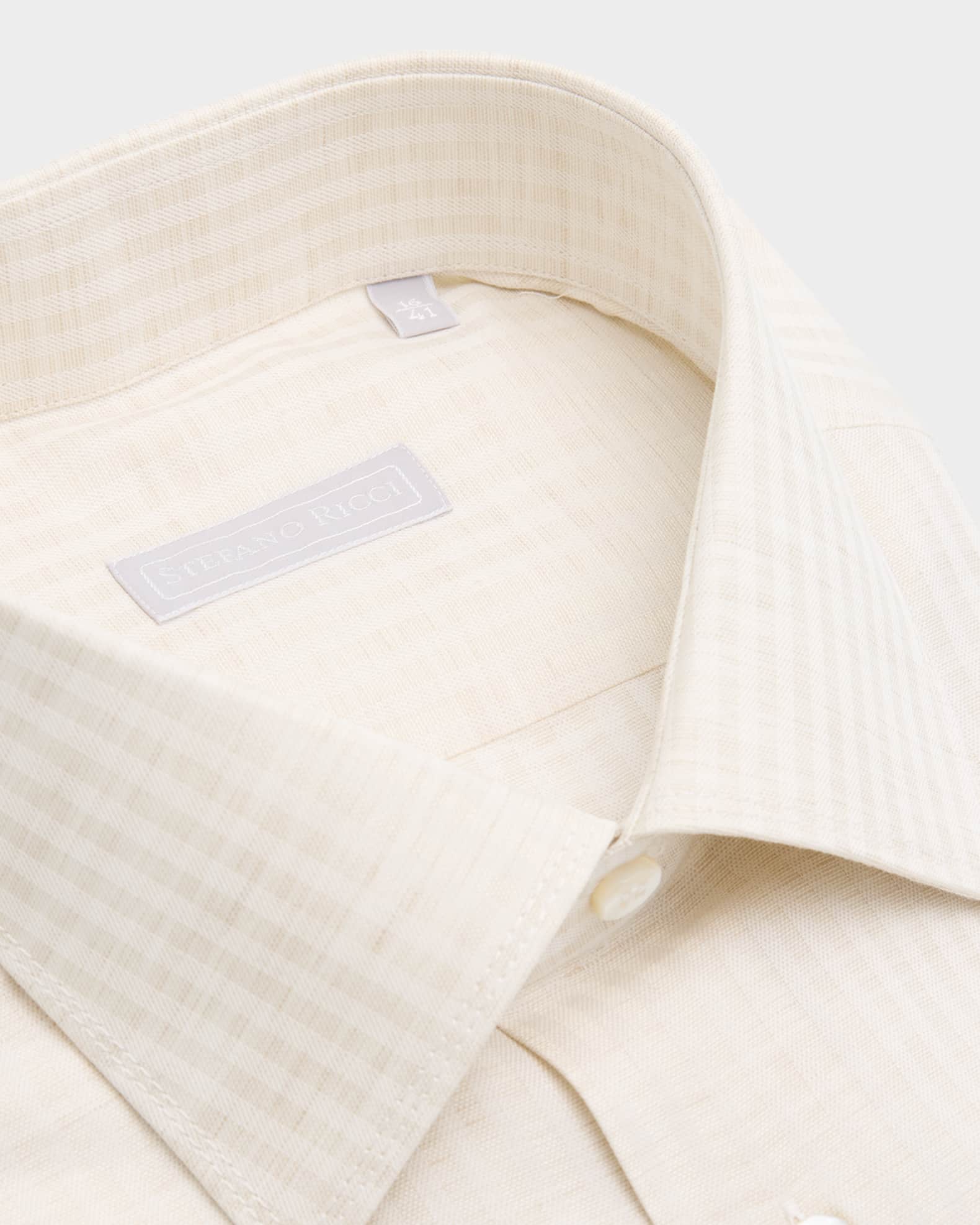 Men's Cotton, Silk and Linen Stripe Dress Shirt 1