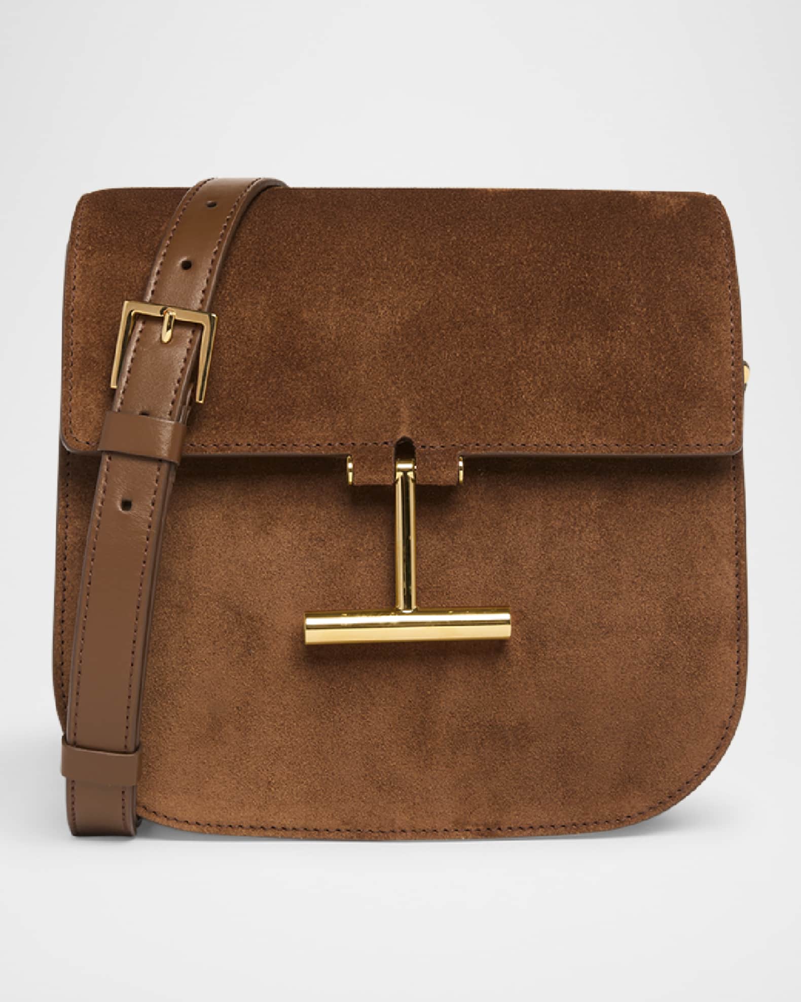 Tara Mini Flap Crossbody Bag in Suede and Leather 0