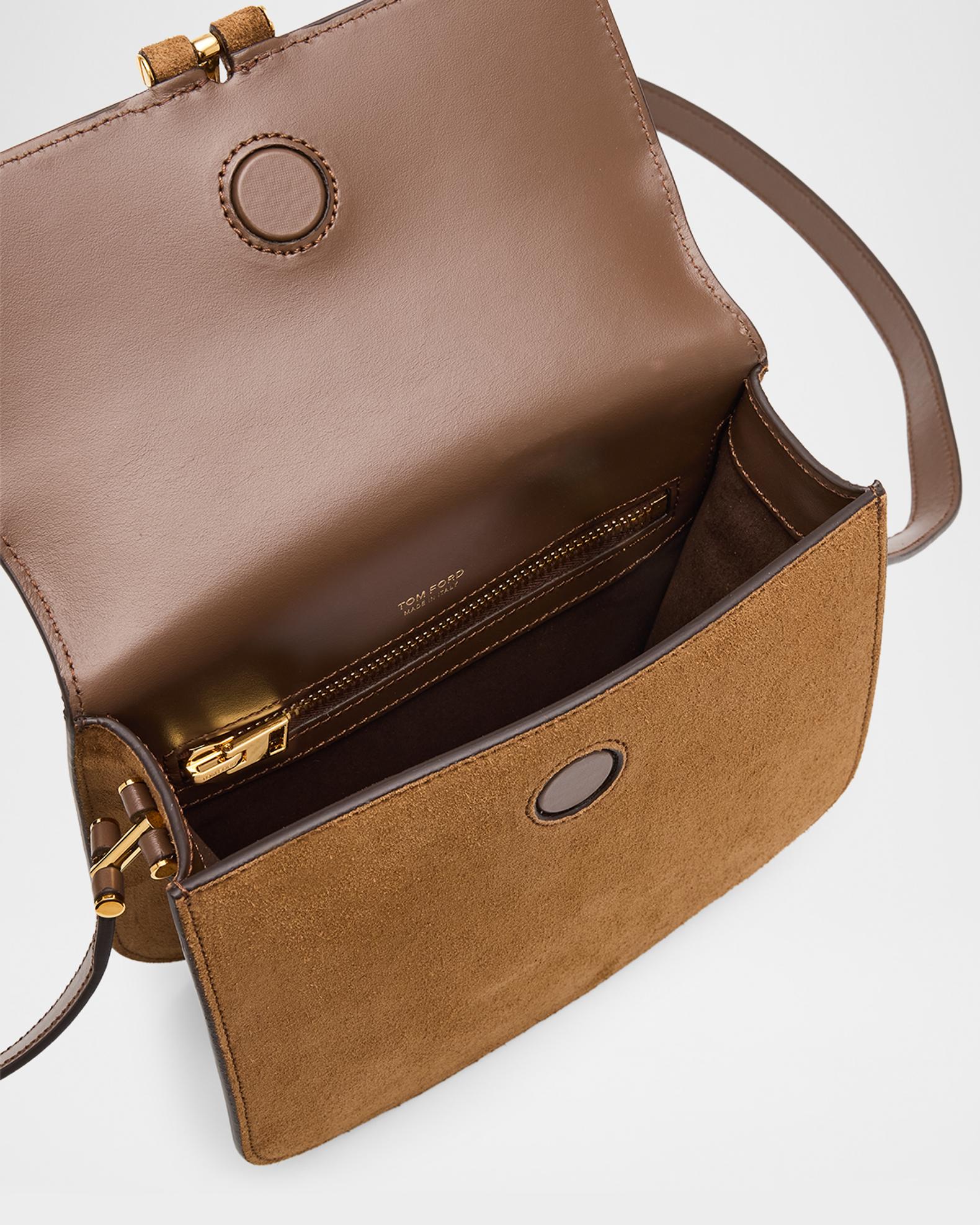 TOM FORD Tara Mini Flap Crossbody Bag in Suede and Leather | Neiman Marcus