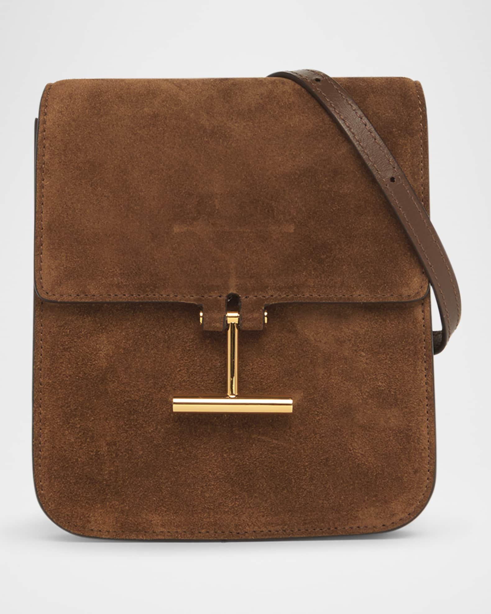Tara Mini Flap Crossbody Bag in Suede  0