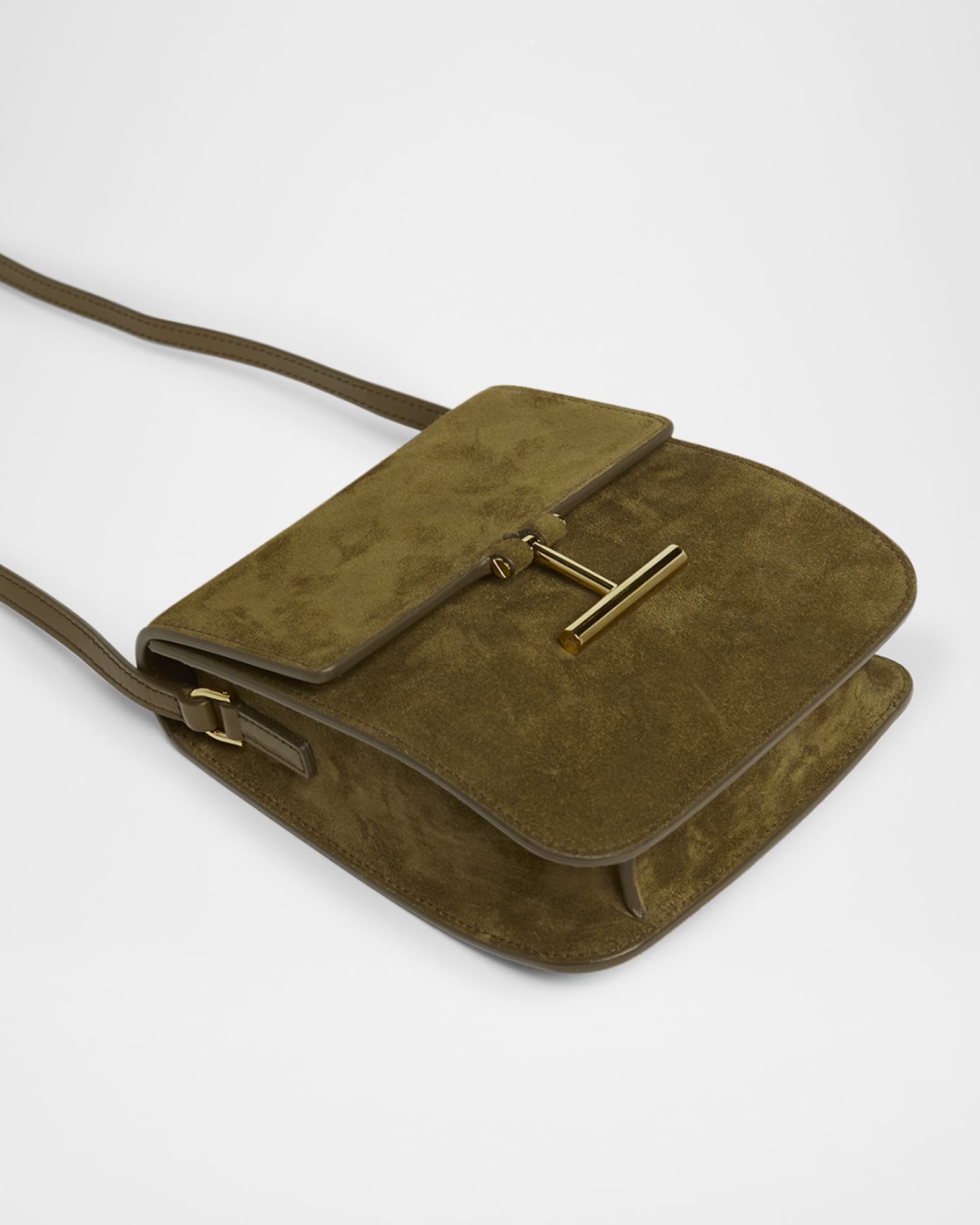 Tara Mini Flap Crossbody Bag in Suede  1
