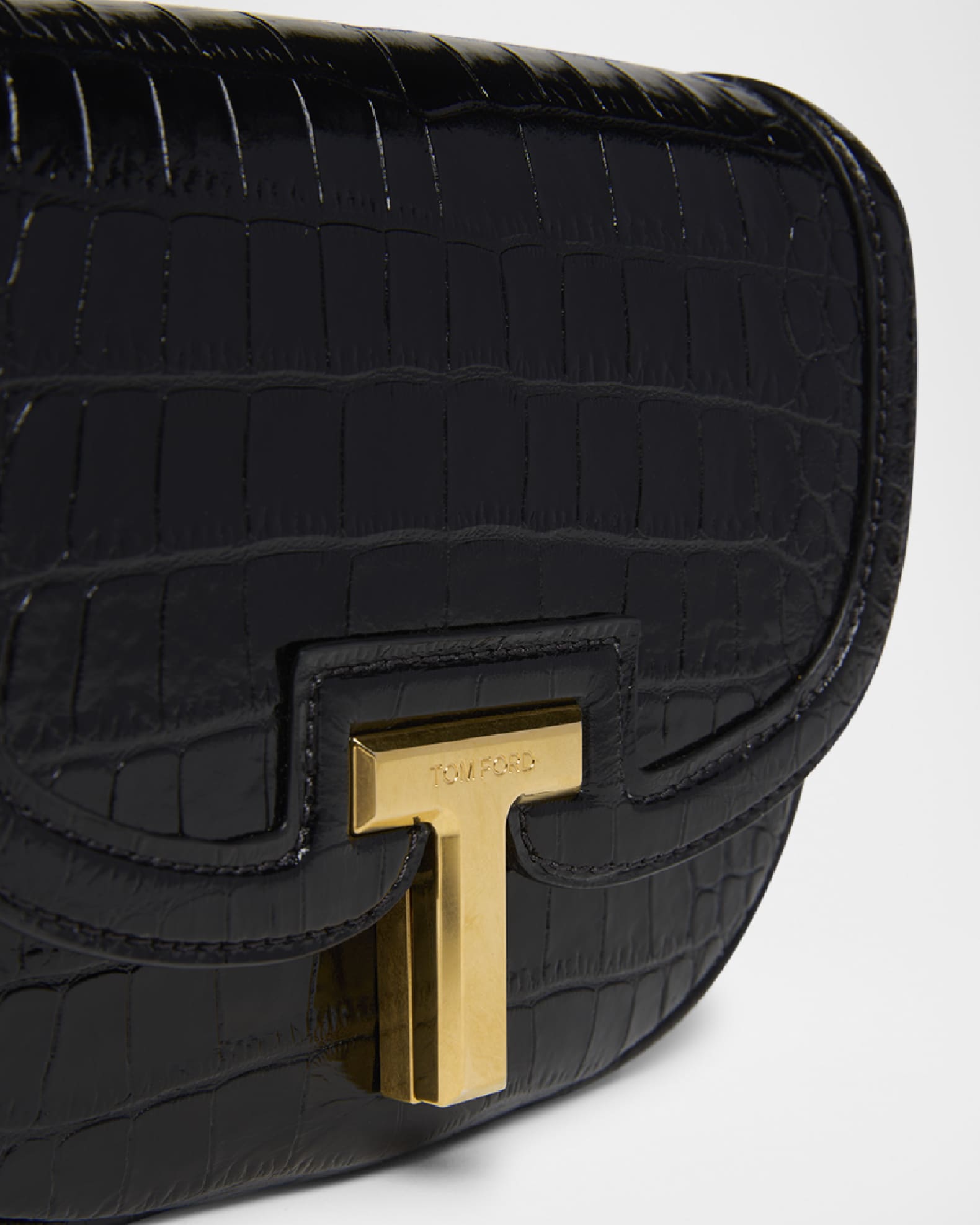 TOMFORD シャイニー スタンプ エンボス ウォリス ミニ バッグ SHINY STAMPED CROCODILE LEATHER WALLIS MINI BAG | Tom Ford